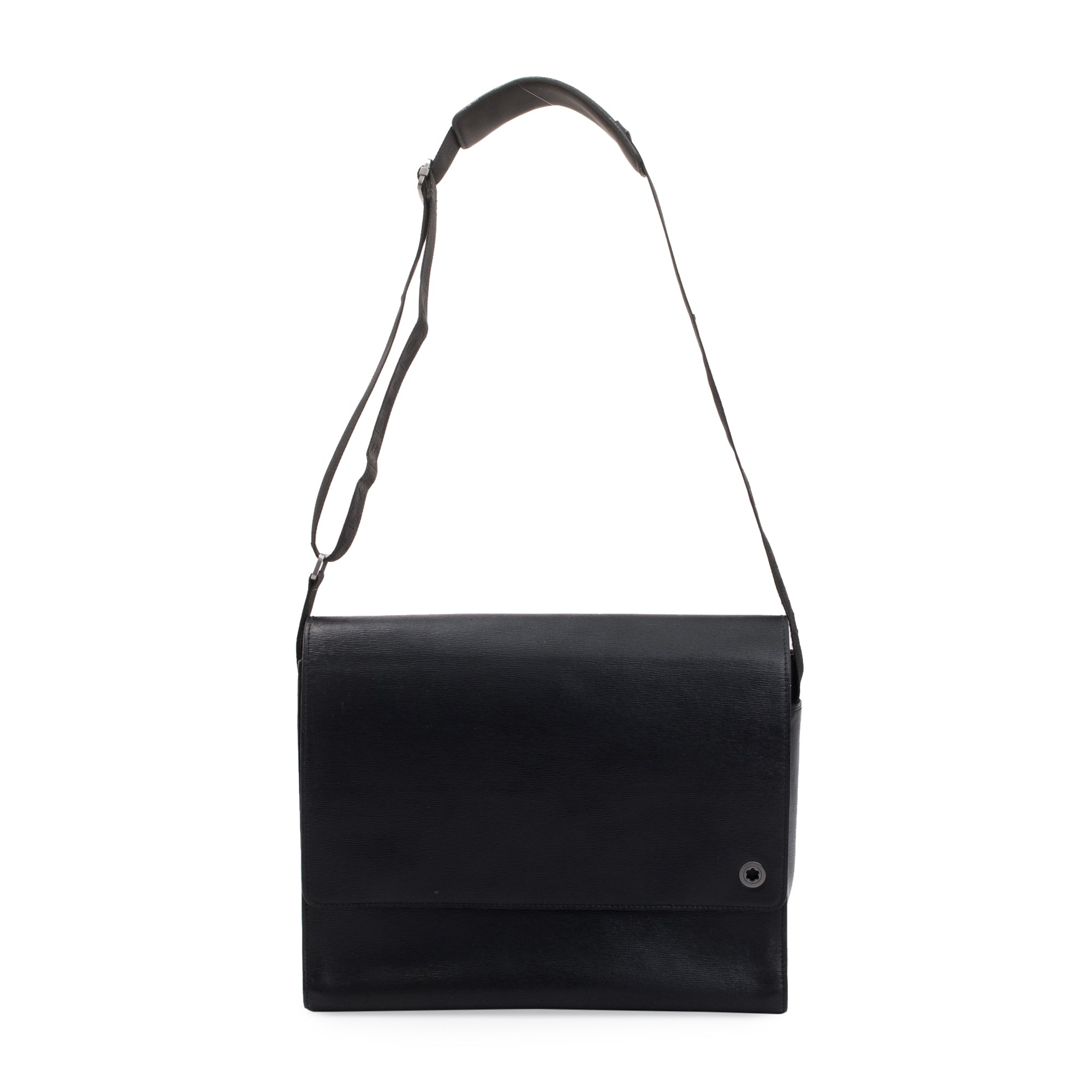 Montblanc Black Leather Messenger Bag