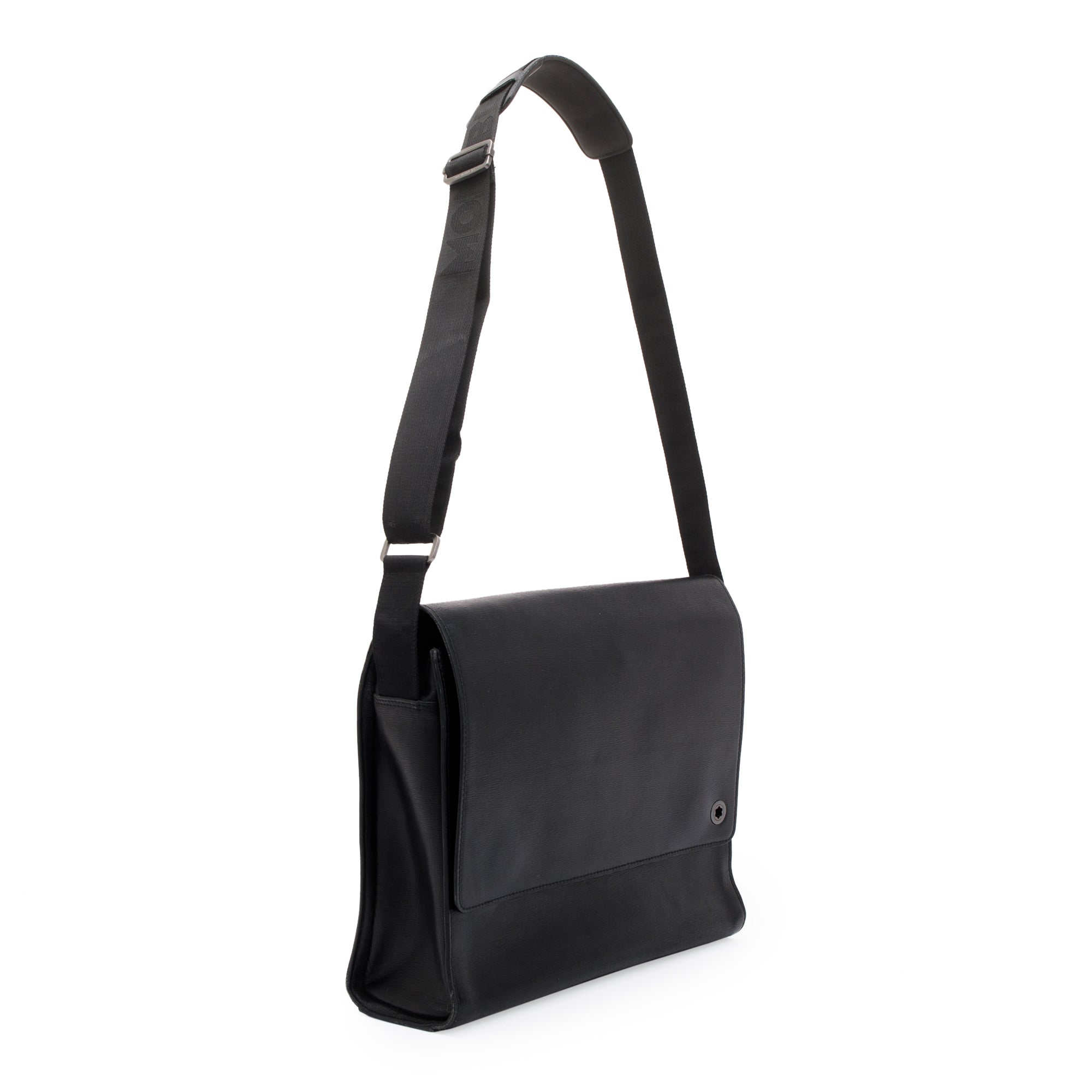 Montblanc Black Leather Messenger Bag