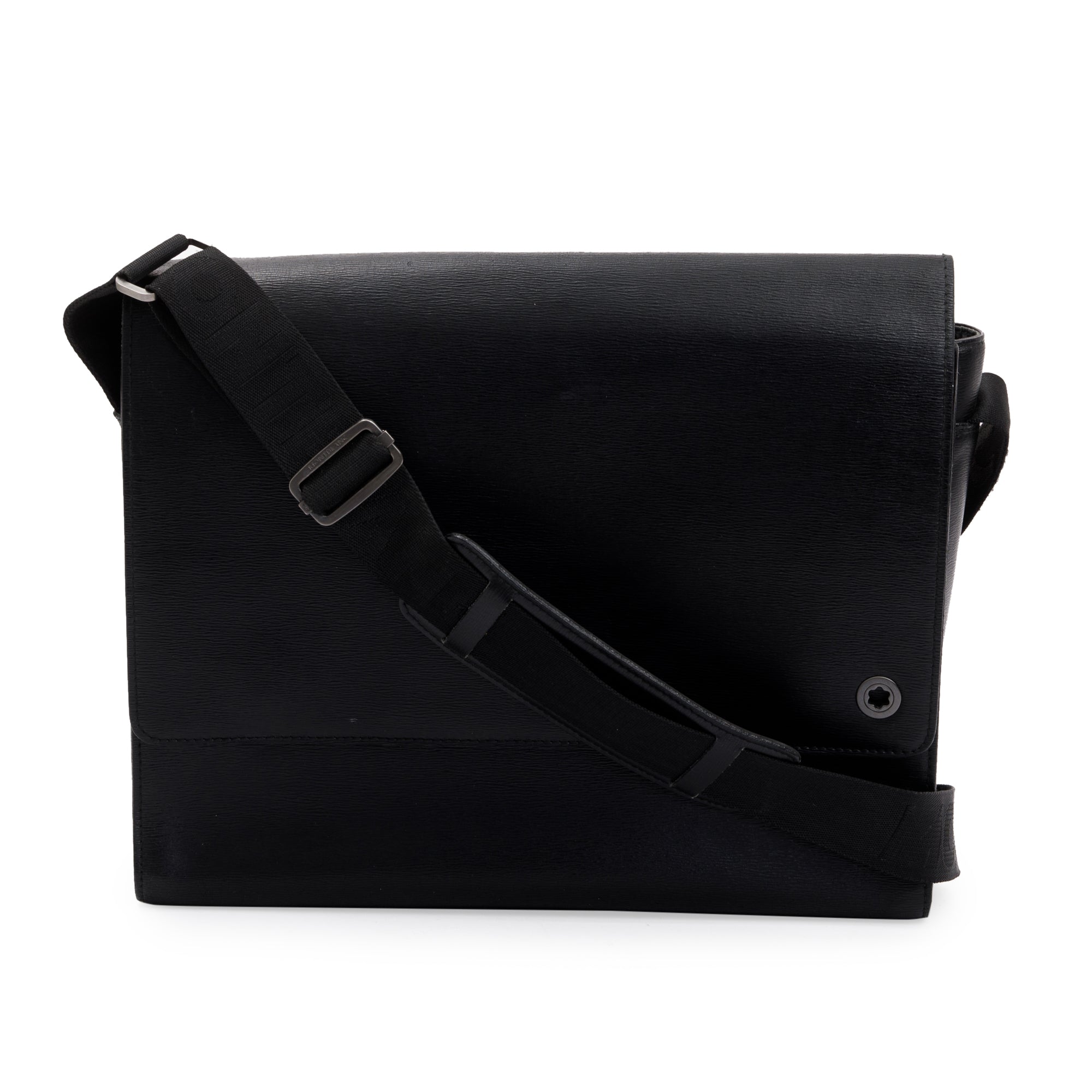 Montblanc Black Leather Messenger Bag