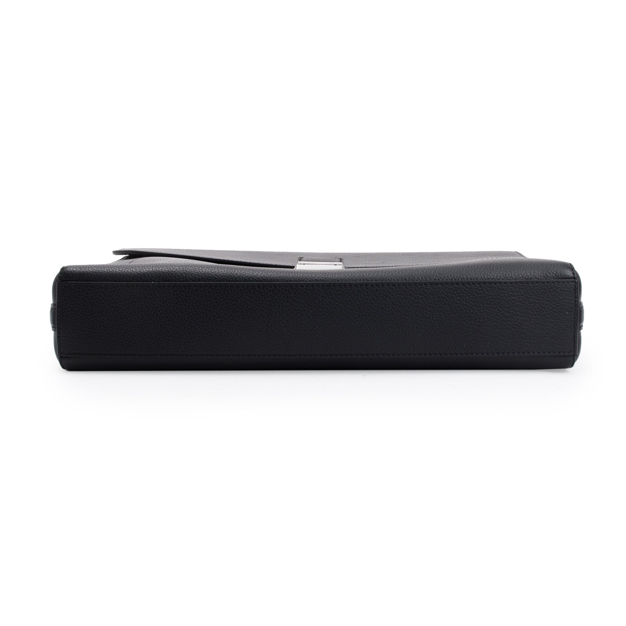 Montblanc Black Soft Grain Leather Single Gusset Briefcase w/ Strap