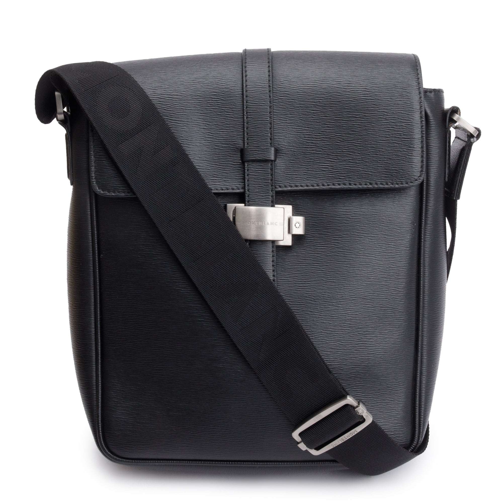 Montblanc Black Textured Leather 4810 Westside Messenger Bag