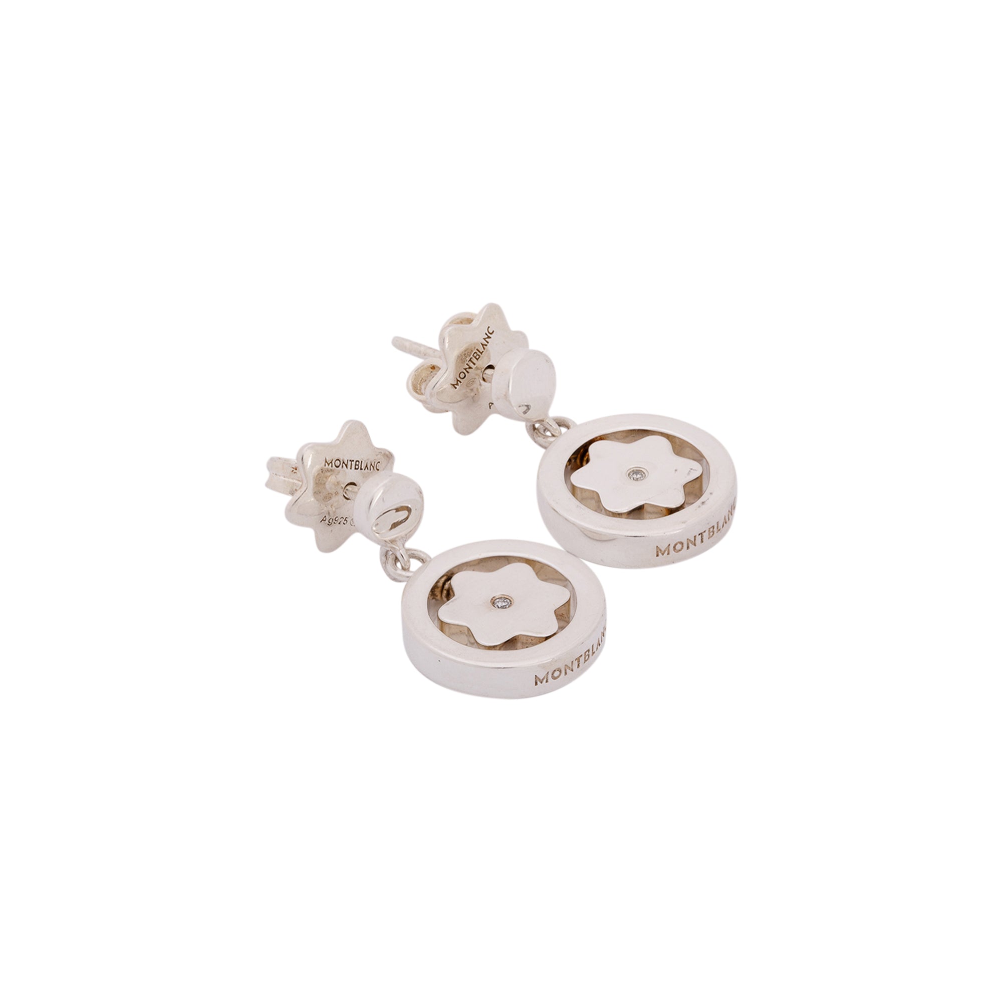 Montblanc Diamond Star Signet Drop Earrings