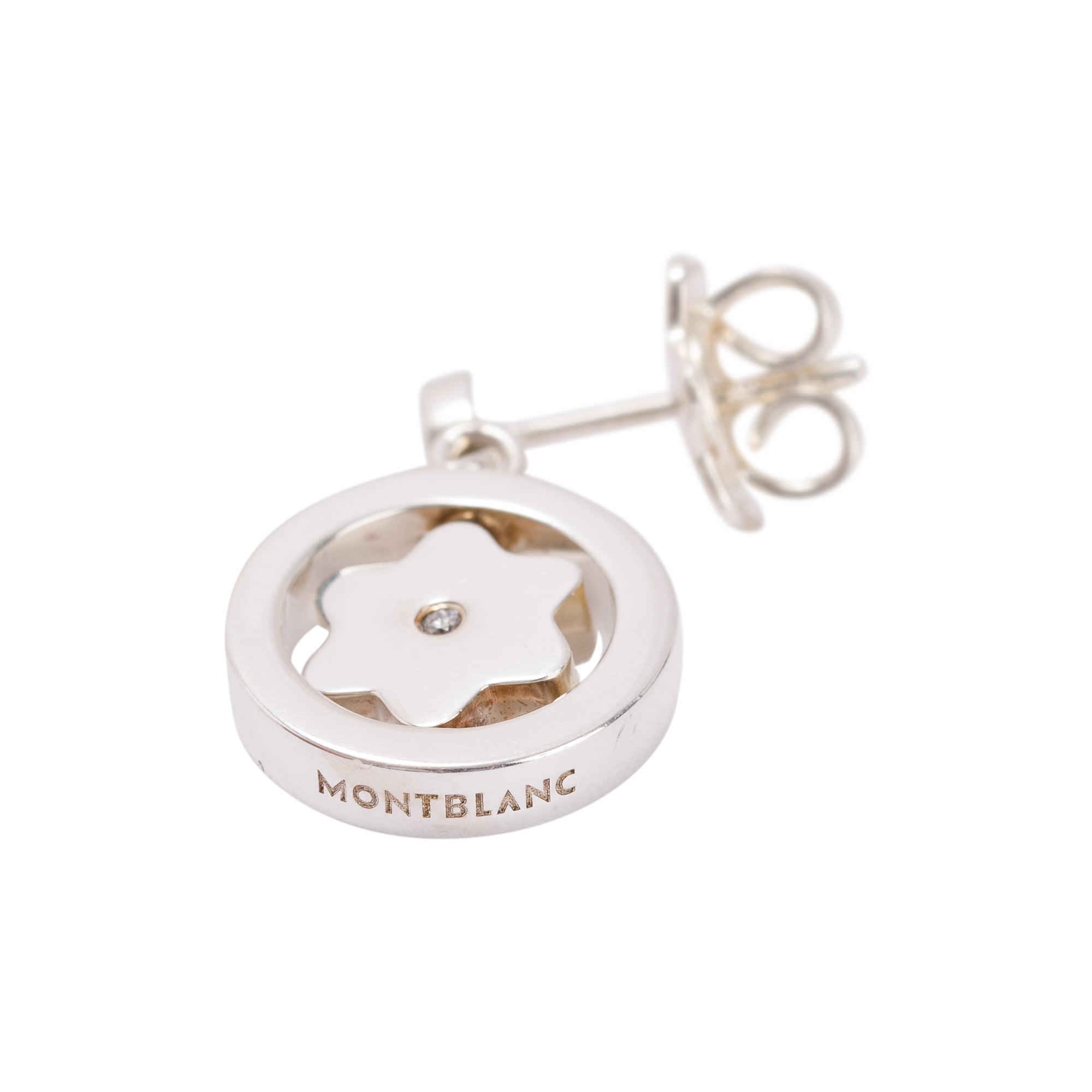 Montblanc Diamond Star Signet Drop Earrings