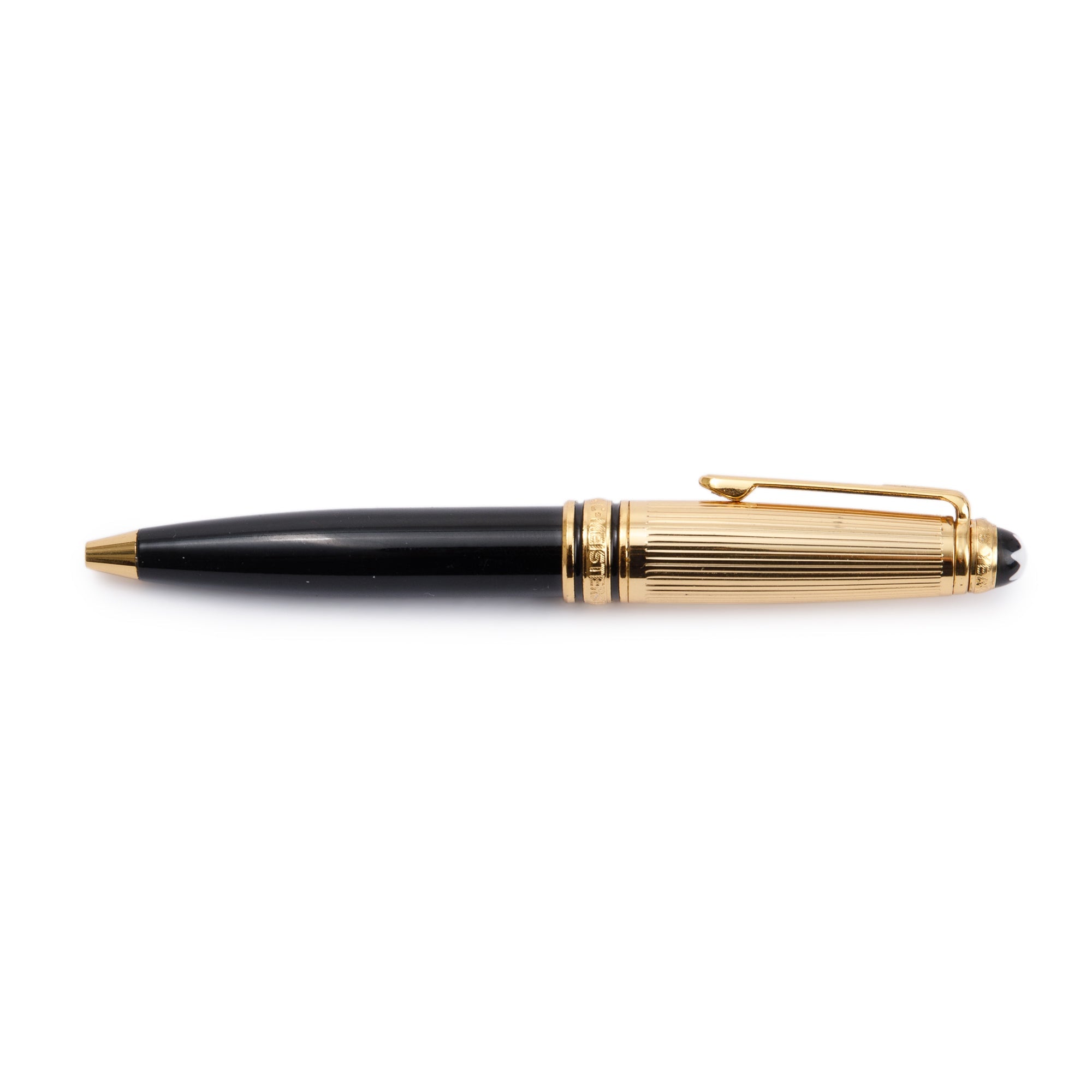 Montblanc Gold-Plated Black Resin 75 Year Anniversary Special Edition Meisterstuck Doue Ballpoint Pen, Small Size