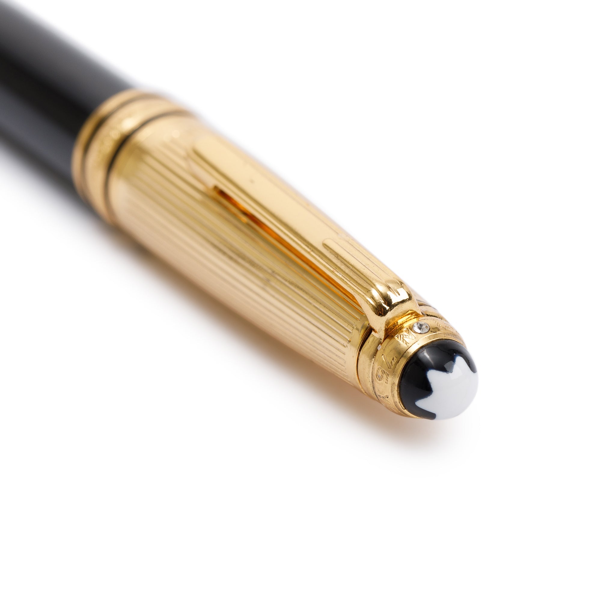Montblanc Gold-Plated Black Resin 75 Year Anniversary Special Edition Meisterstuck Doue Ballpoint Pen, Small Size