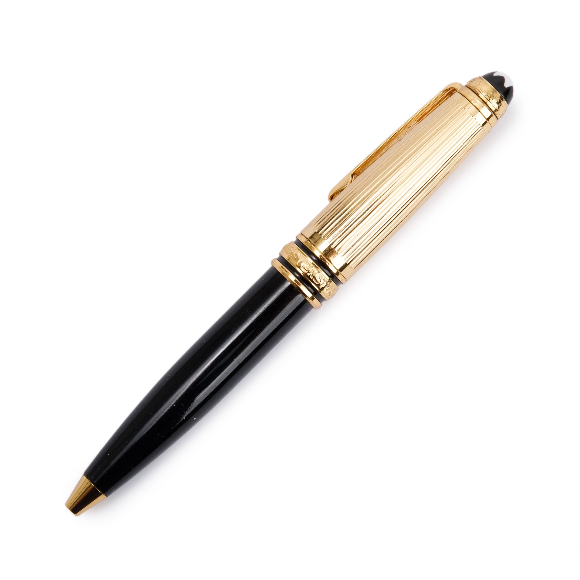 Montblanc Gold-Plated Black Resin 75 Year Anniversary Special Edition Meisterstuck Doue Ballpoint Pen, Small Size
