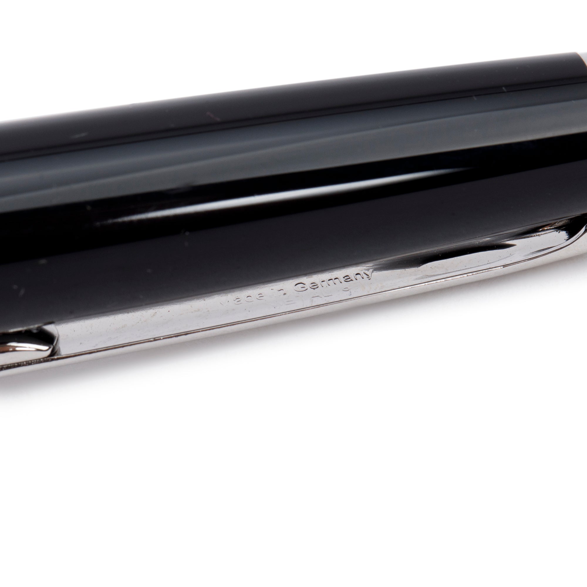 Montblanc Platinum Coated Meisterstuck Black Resin Rollerball Pen w/ Box