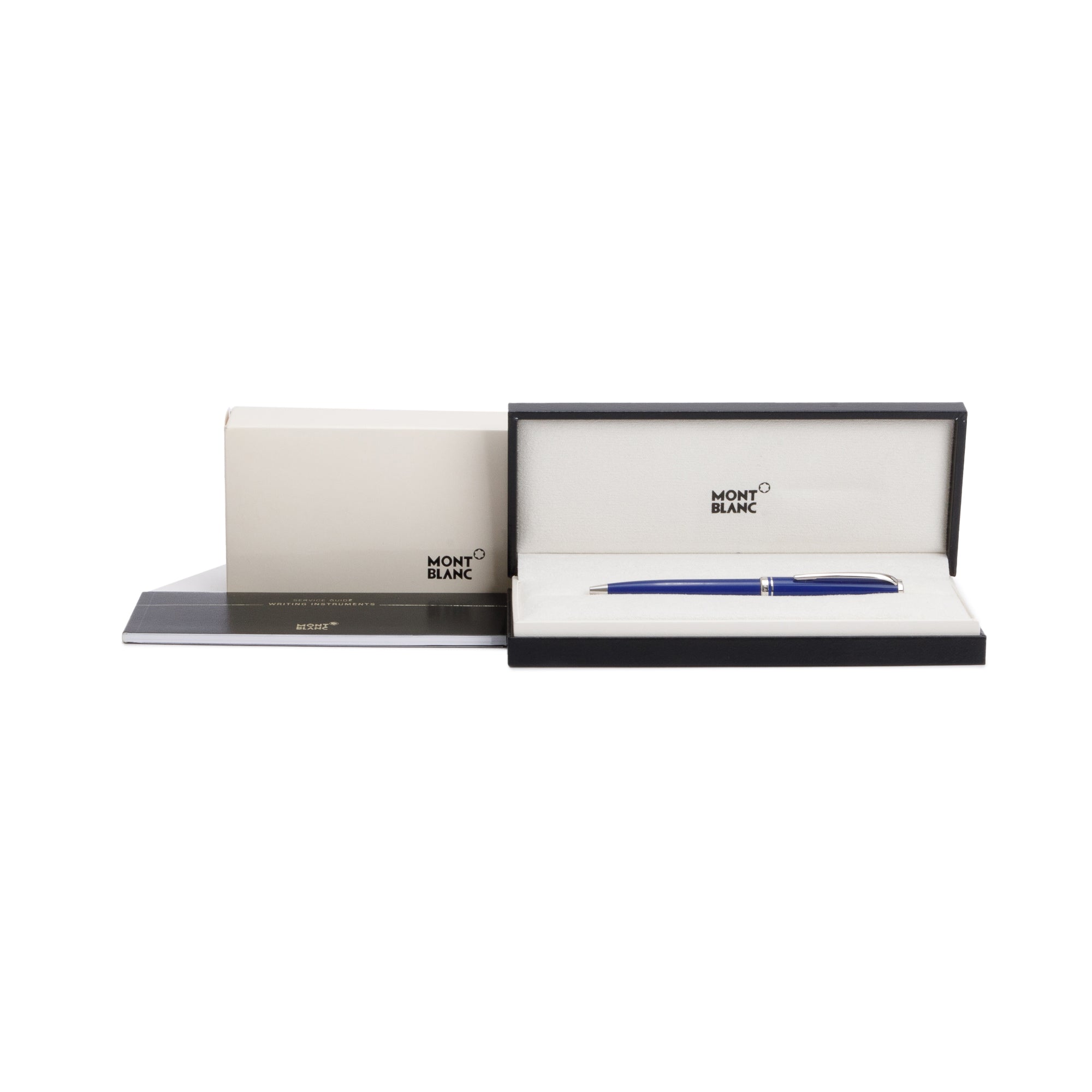 Montblanc Platinum Coated Pix Blue Ballpoint Pen w/ Box