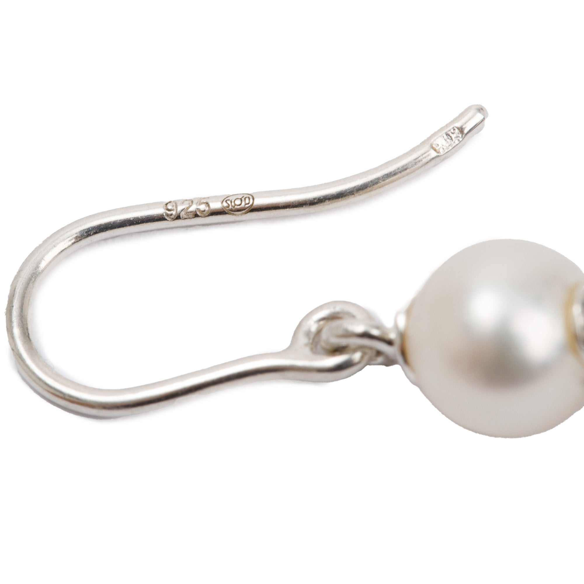 Montblanc Sterling Silver Pearl & Onyx Drop Earrings