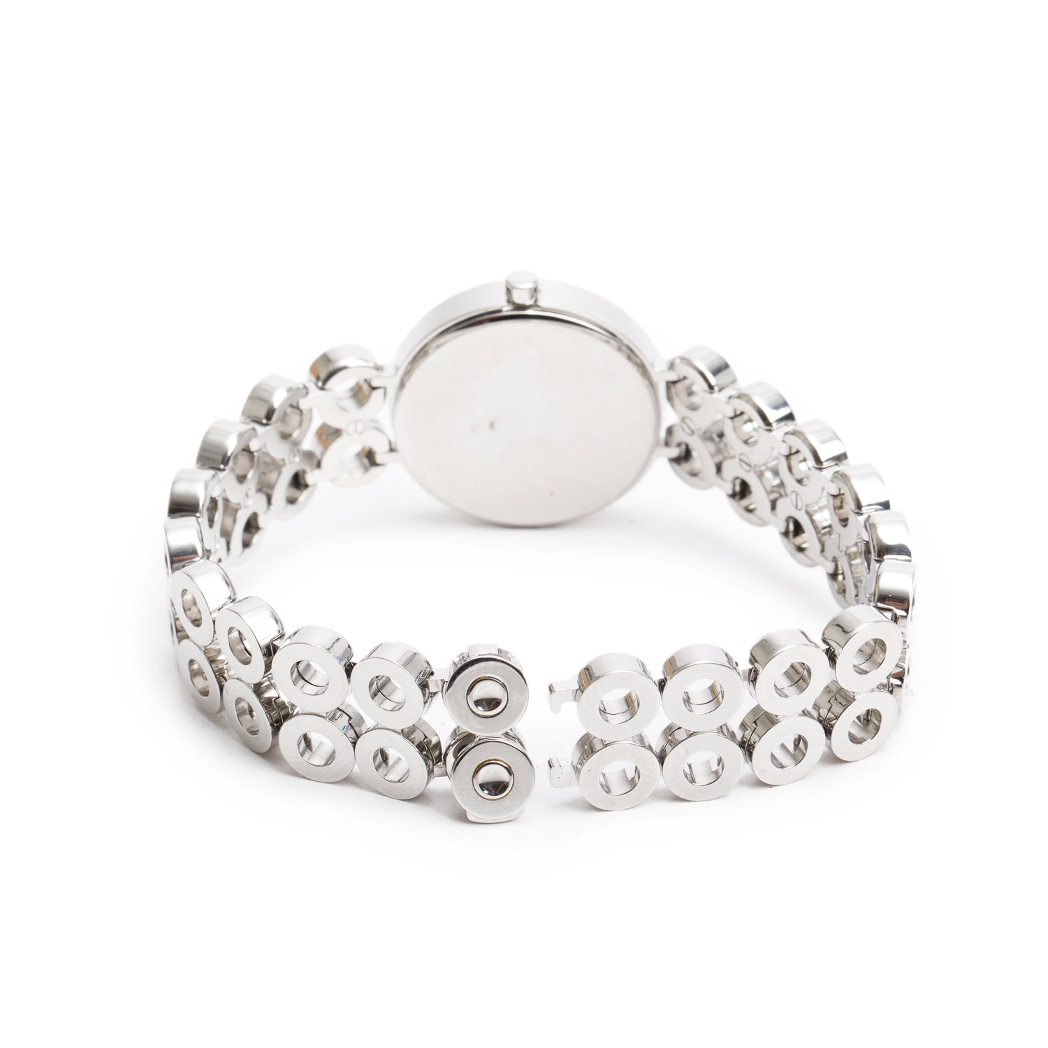 Movado Stainless Steel Diamond Bezel Ono 25 MM Quartz Watch Mother of Pearl Dial