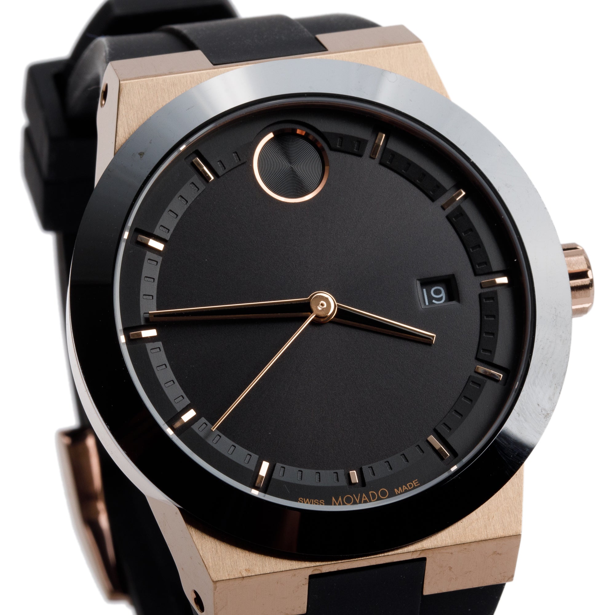 Movado Bronze Ion-Plated Stainless Steel & Black Ceramic Bold Fusion 42 MM Quartz Watch w/ Box