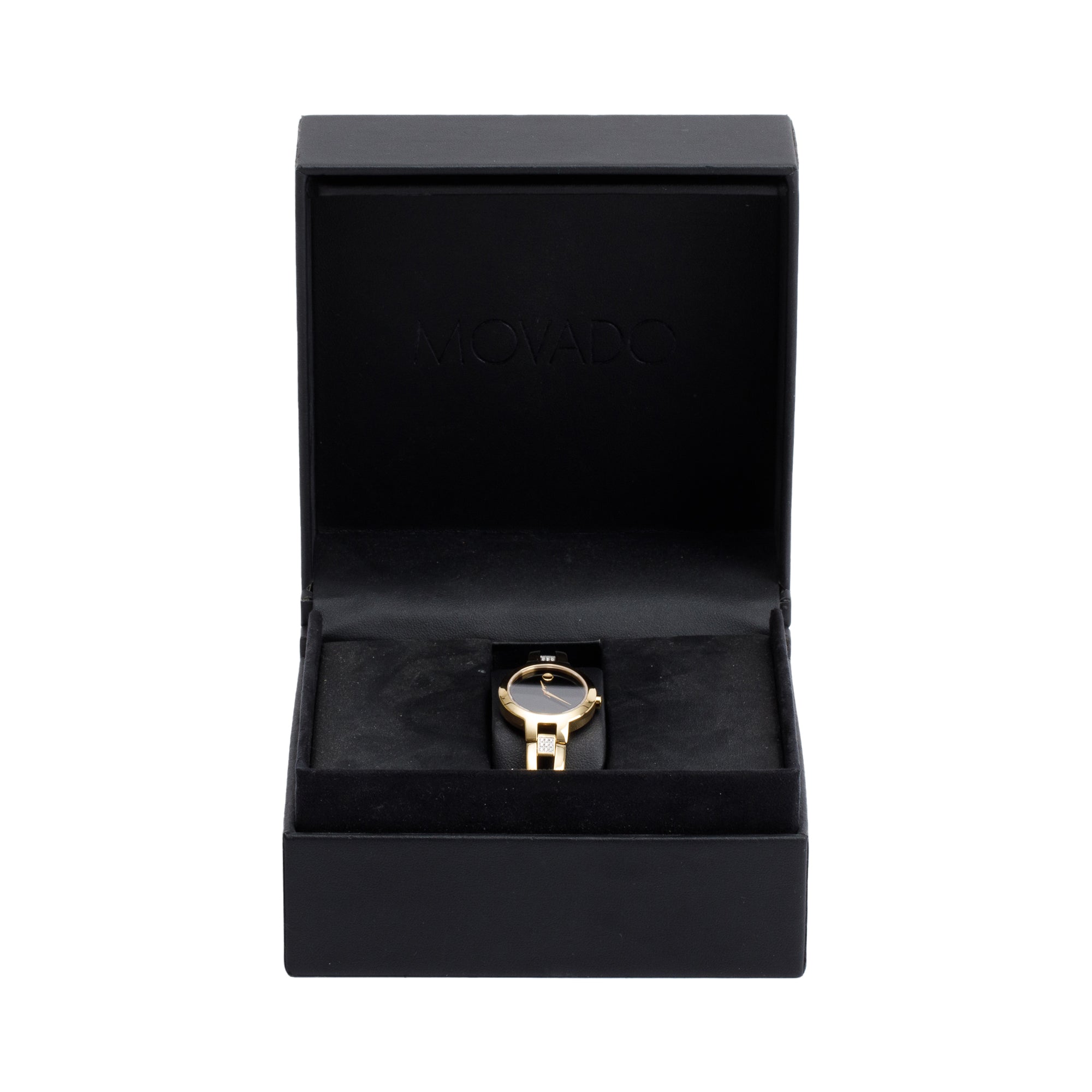 Movado Gold-Plated Stainless Steel Diamond Amorosa 24 MM Watch w/ Box