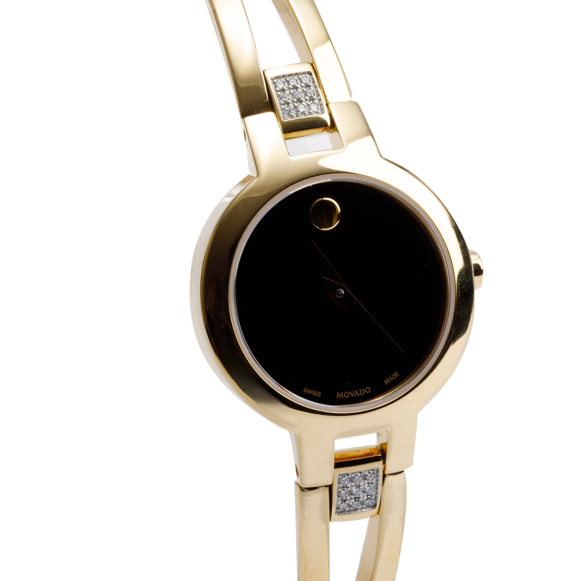 Movado Gold-Plated Stainless Steel Diamond Amorosa 24 MM Watch w/ Box
