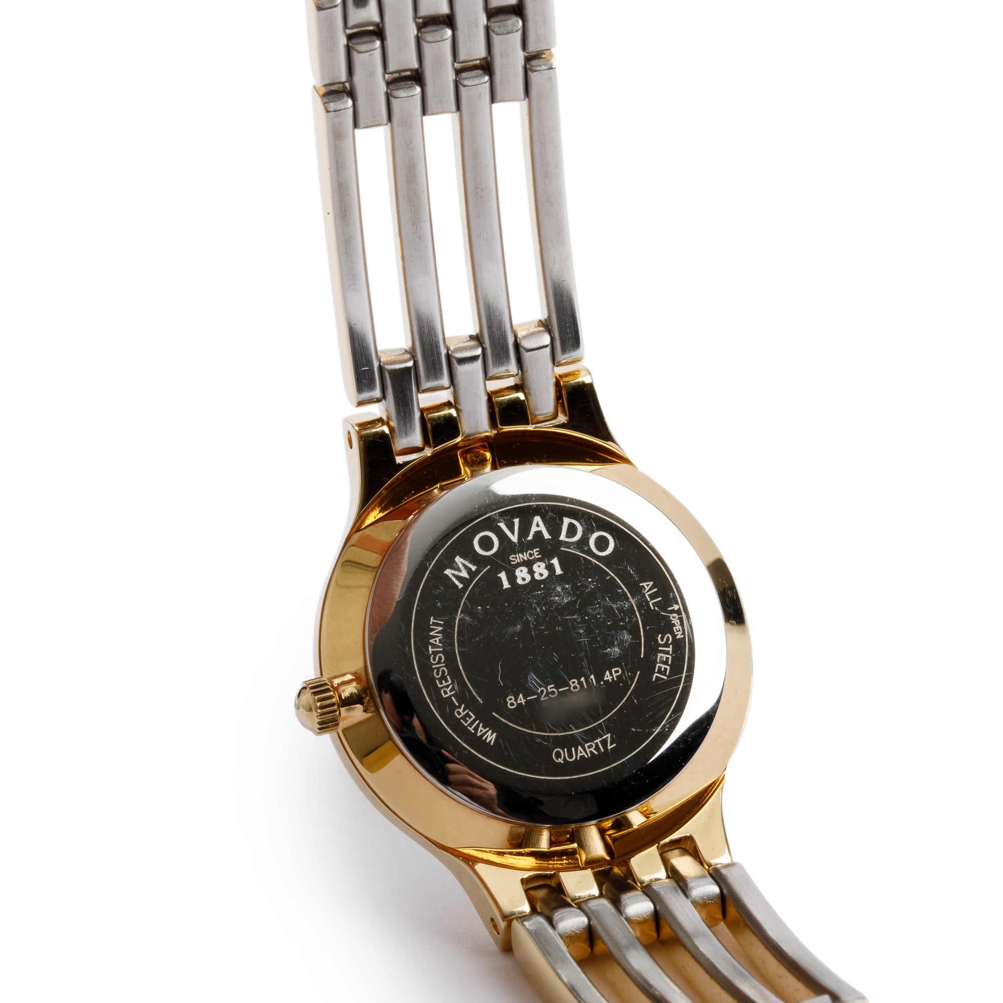 Movado Gold Plated Stainless Steel Esperanza Mother of Pearl Dial 23 MM Watch w/ Box