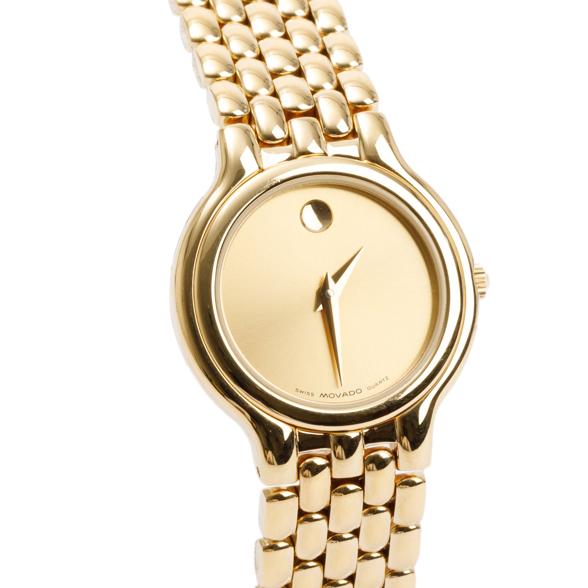 Movado Gold Plated Stainless Steel Museum Classic 25 MM Watch w/ Box