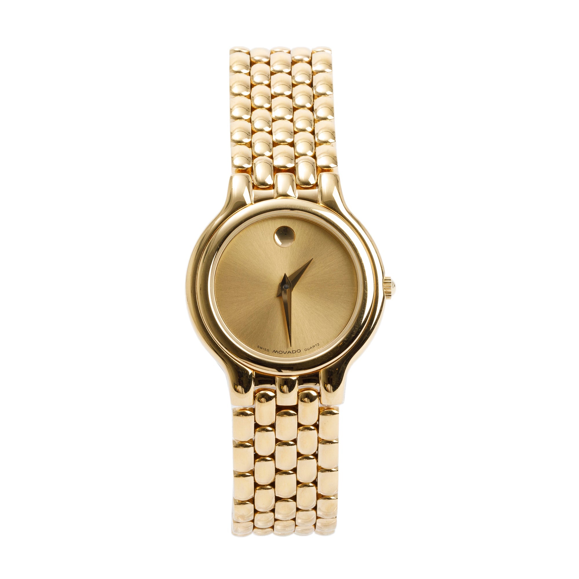 Movado Gold Plated Stainless Steel Museum Classic 25 MM Watch w/ Box