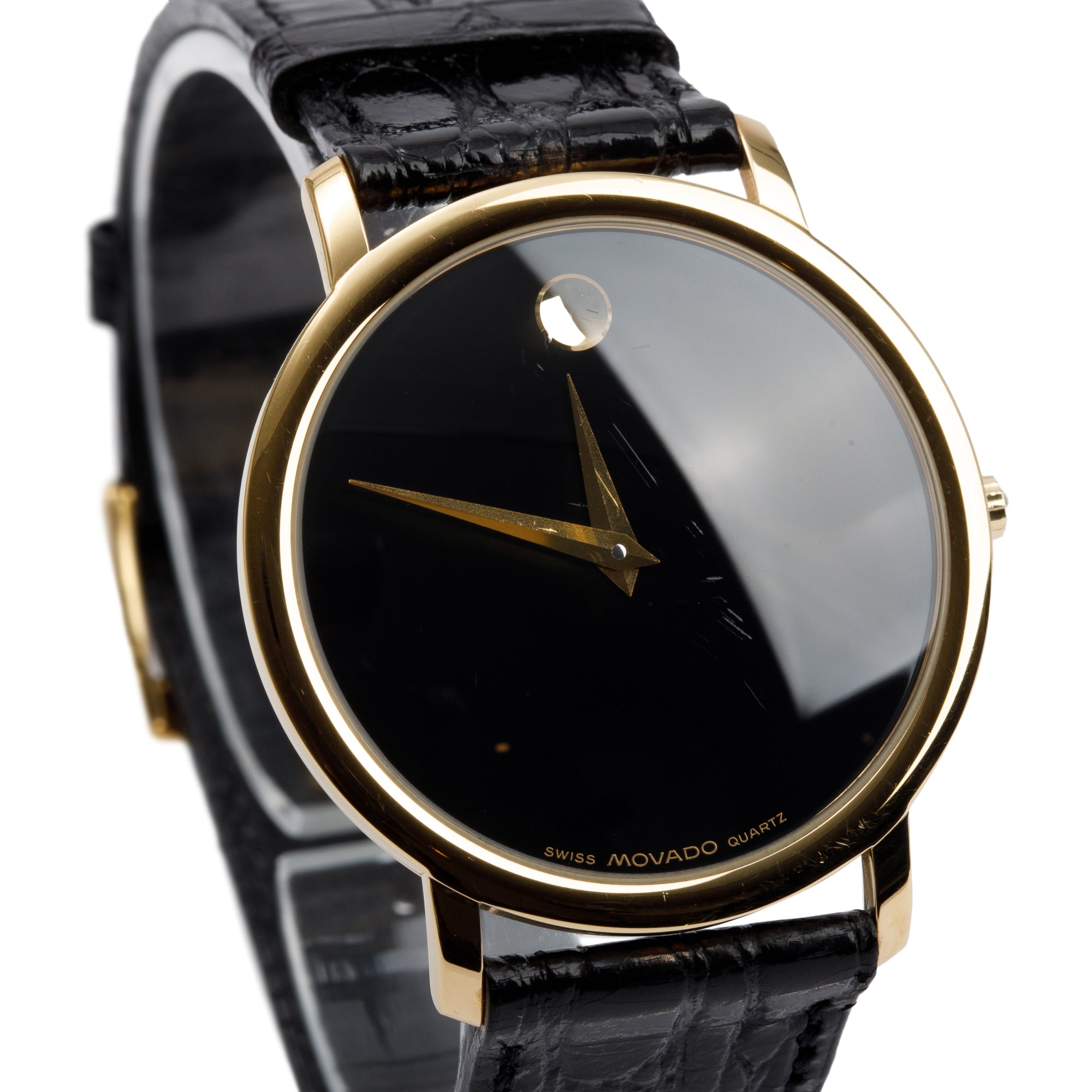 Movado Gold Plated Stainless Steel Museum Classic 34 MM Watch w/ Box
