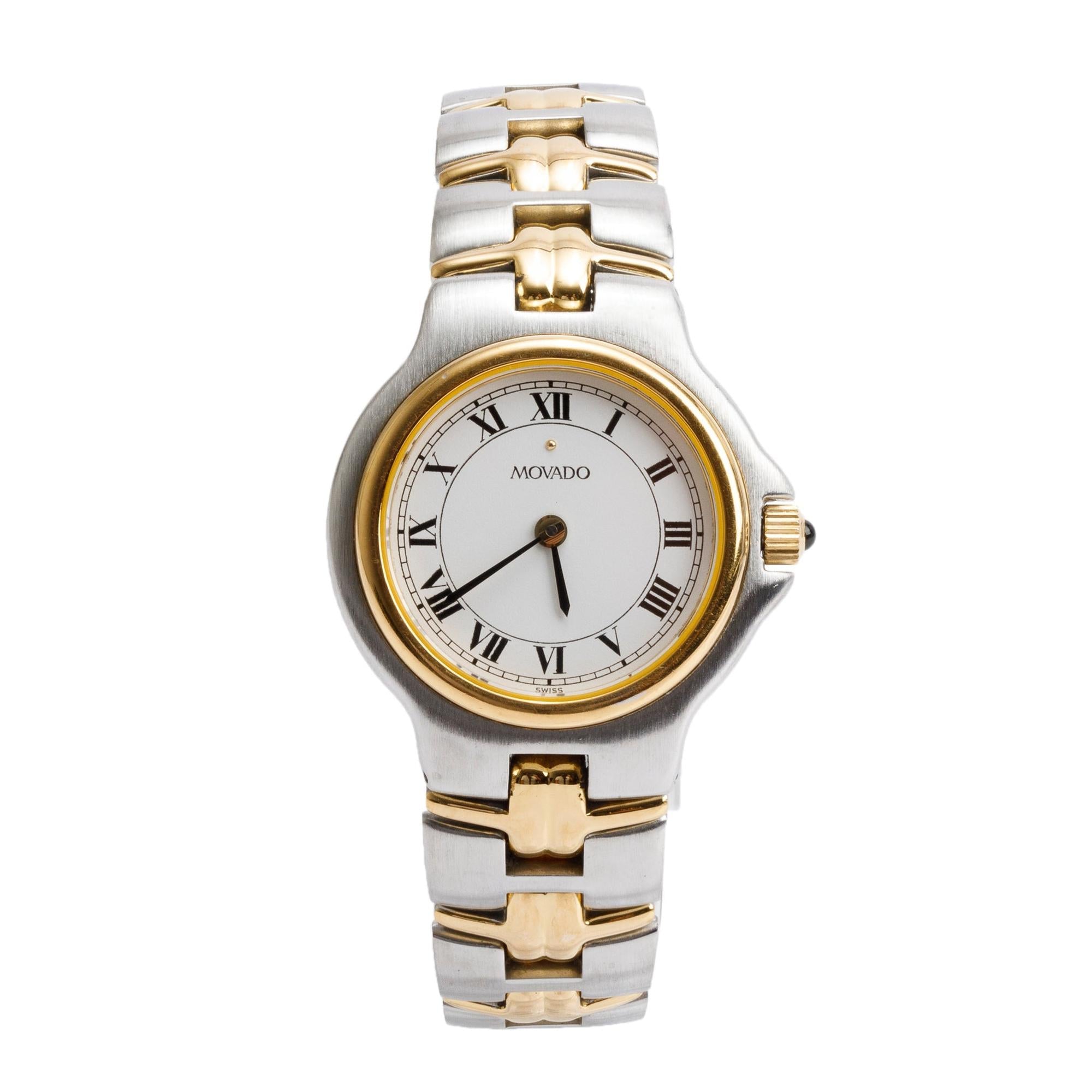 Movado Gold-Plated & Stainless Steel Olympian 26 MM Quartz Watch