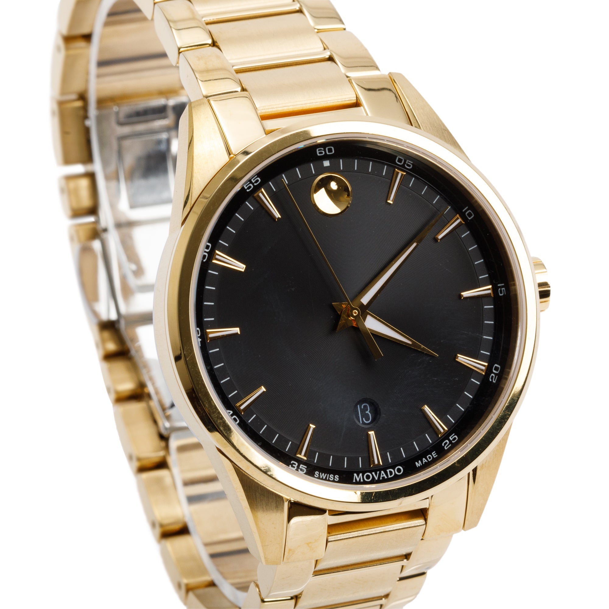 Movado Gold Plated Stainless Steel Stratus 40 MM Quartz Watch