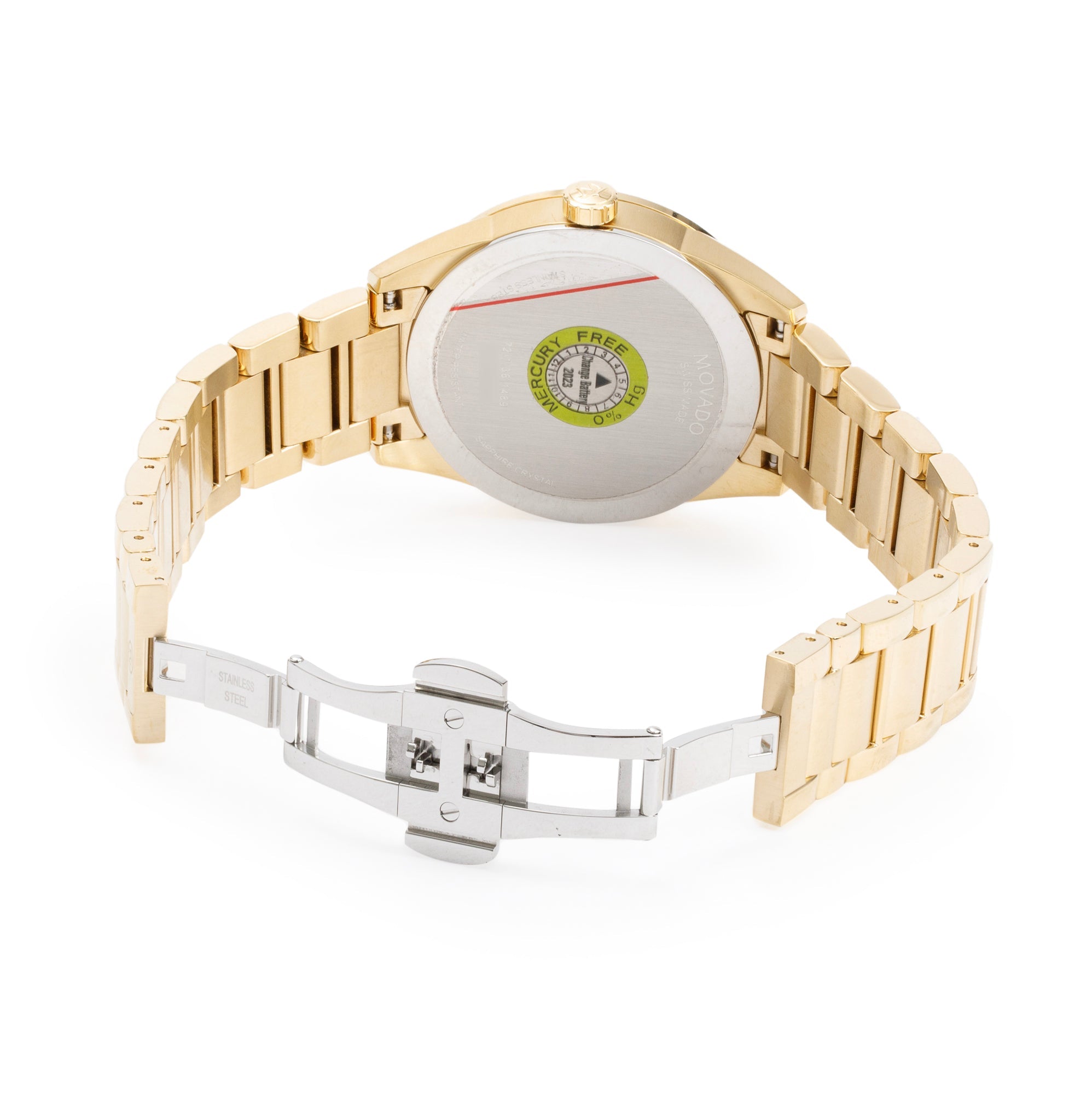 Movado Gold Plated Stainless Steel Stratus 40 MM Quartz Watch