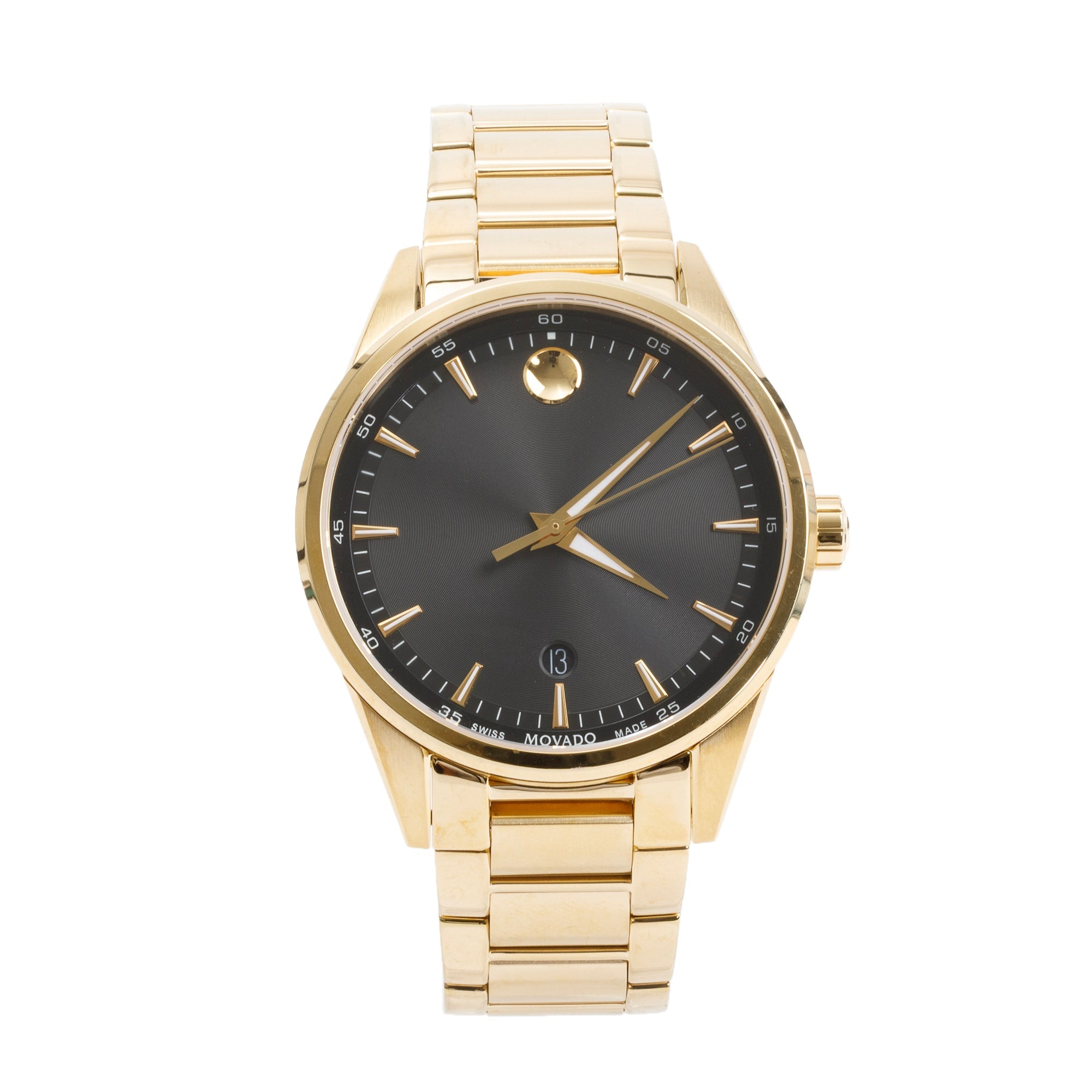 Movado Gold Plated Stainless Steel Stratus 40 MM Quartz Watch