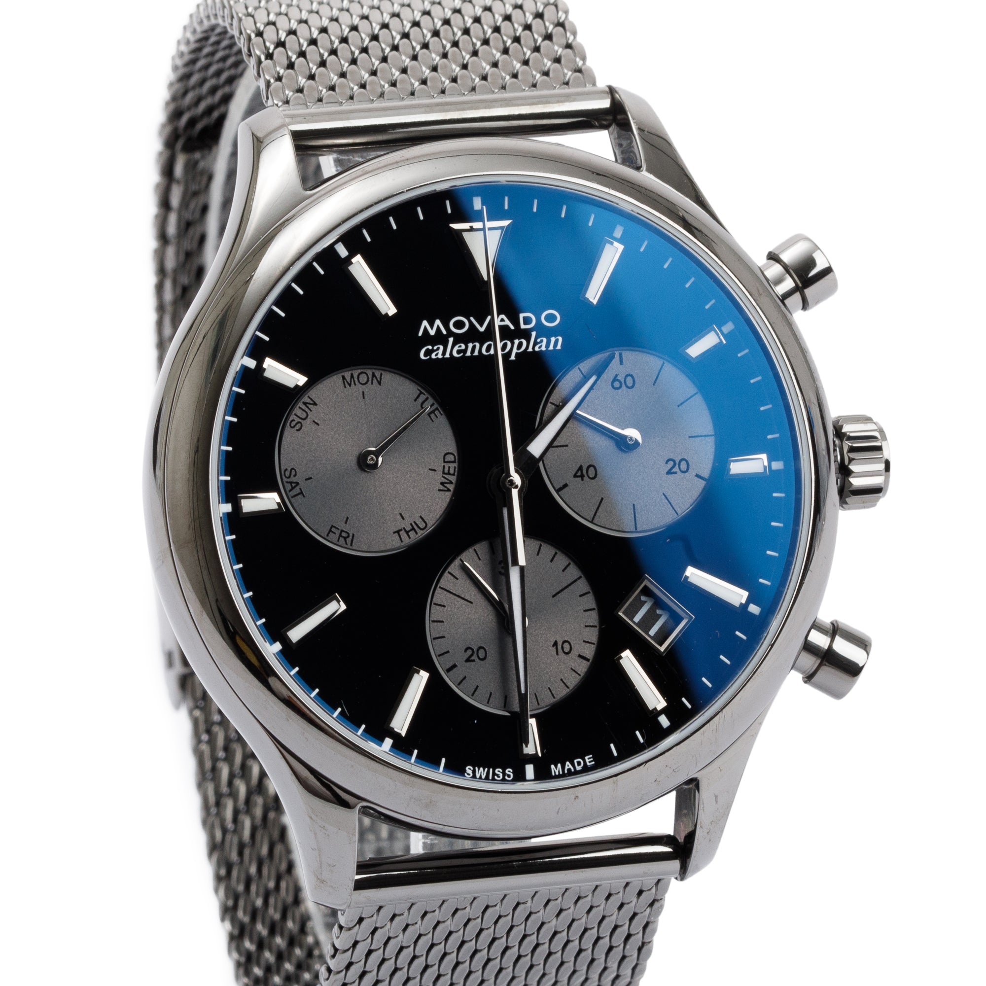 Movado Heritage Series Stainless Steel Calendoplan 43 MM Quartz Watch