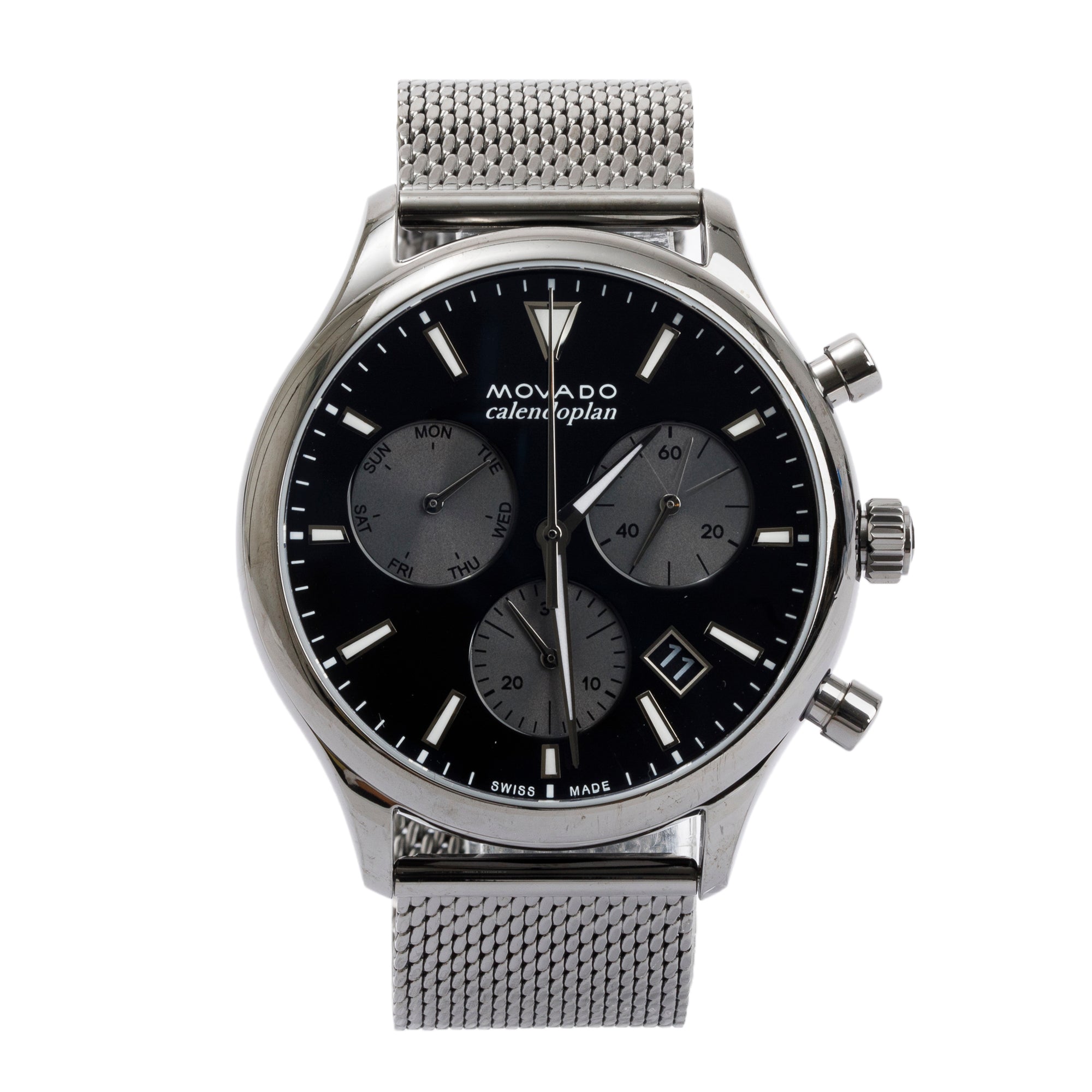 Movado Heritage Series Stainless Steel Calendoplan 43 MM Quartz Watch