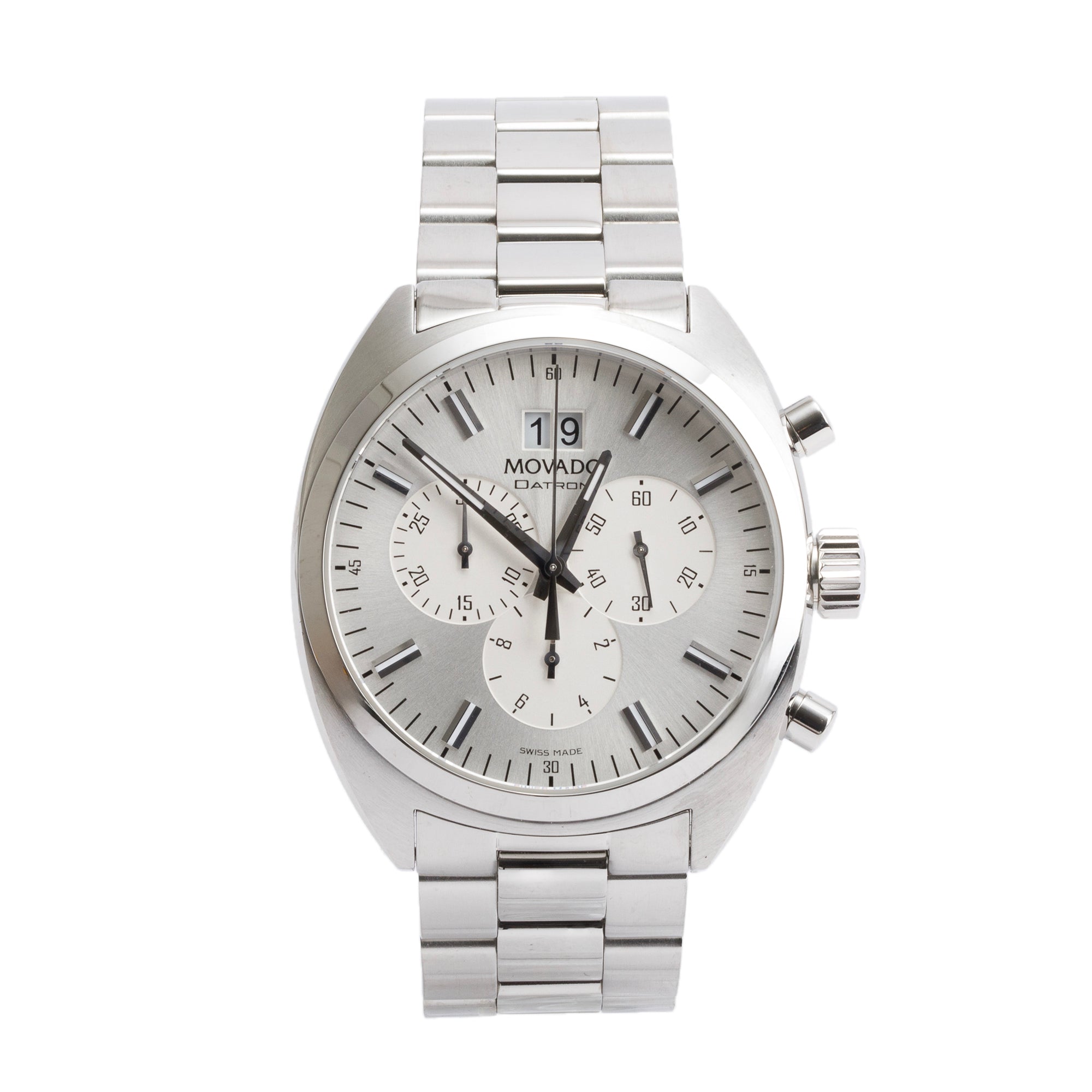 Movado Heritage Series Stainless Steel Datron 41 MM Chronograph Quartz Watch