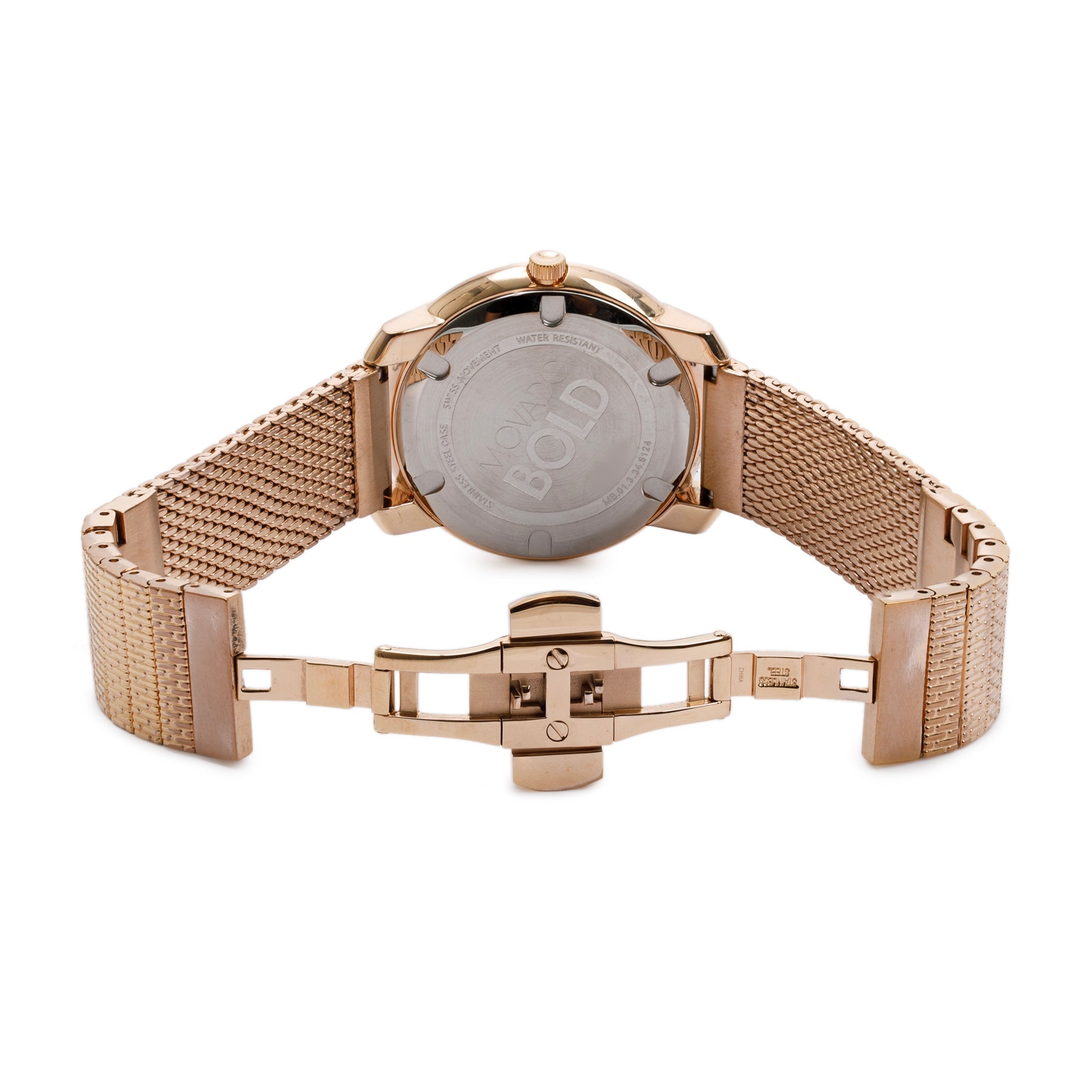 Movado Rose Gold Plated Stainless Steel Bold 36 MM Watch