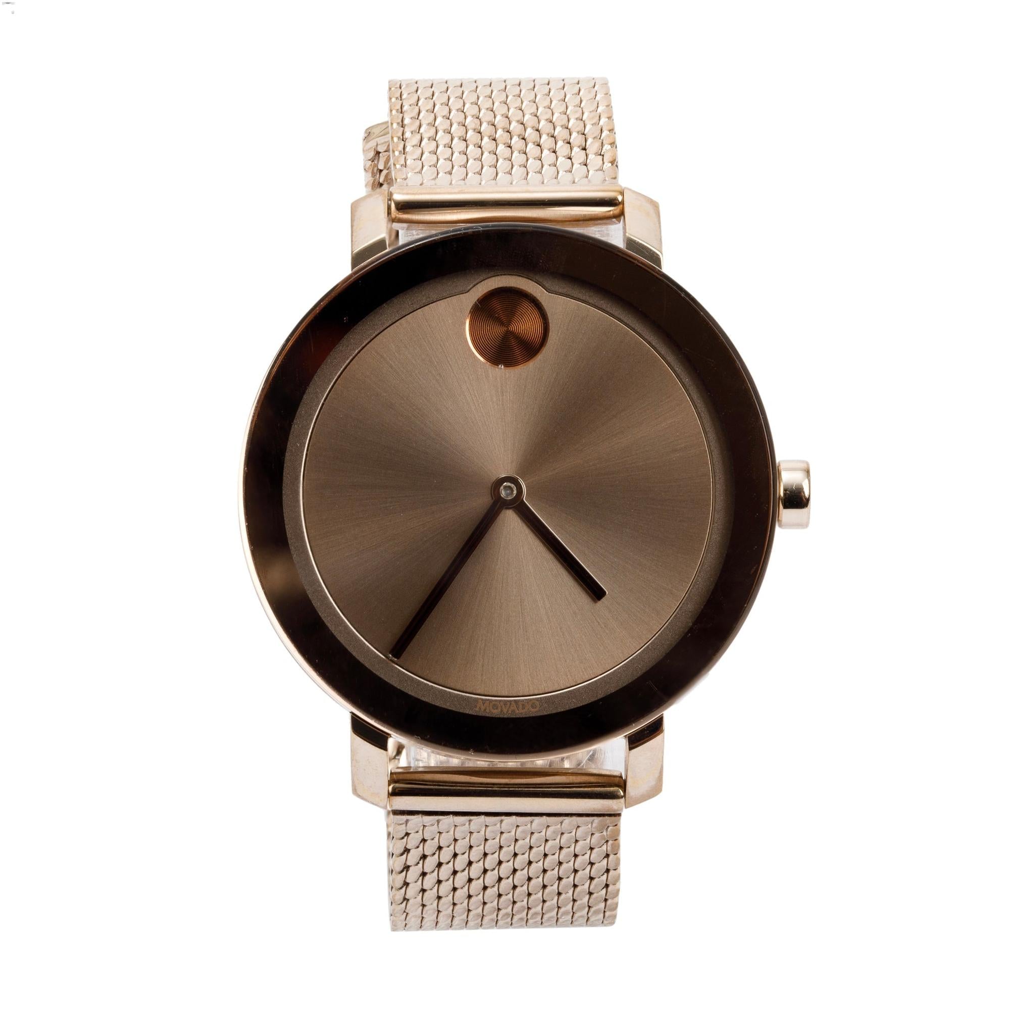 Movado Rose Gold Plated Stainless Steel Bold Evolution 34 MM Watch
