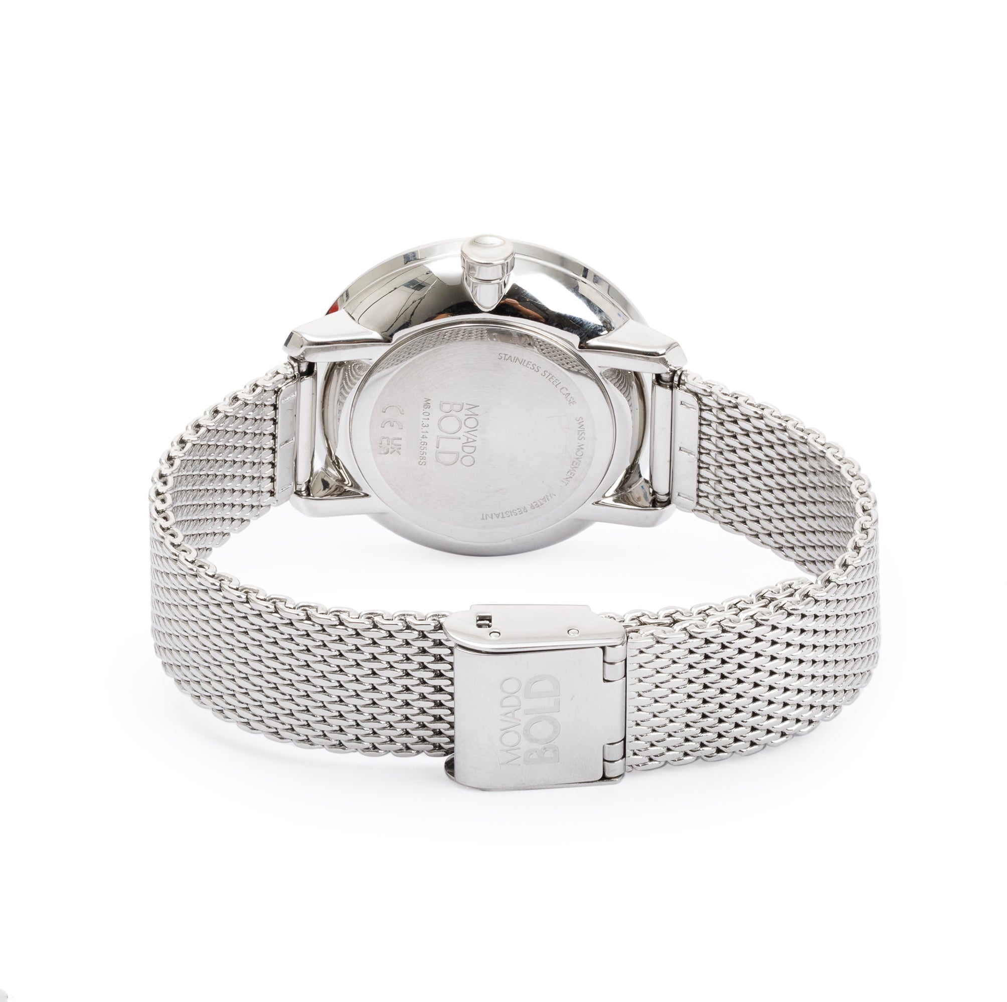 Movado Stainless Steel Diamond Bezel Bold 34 MM Watch w/ Box