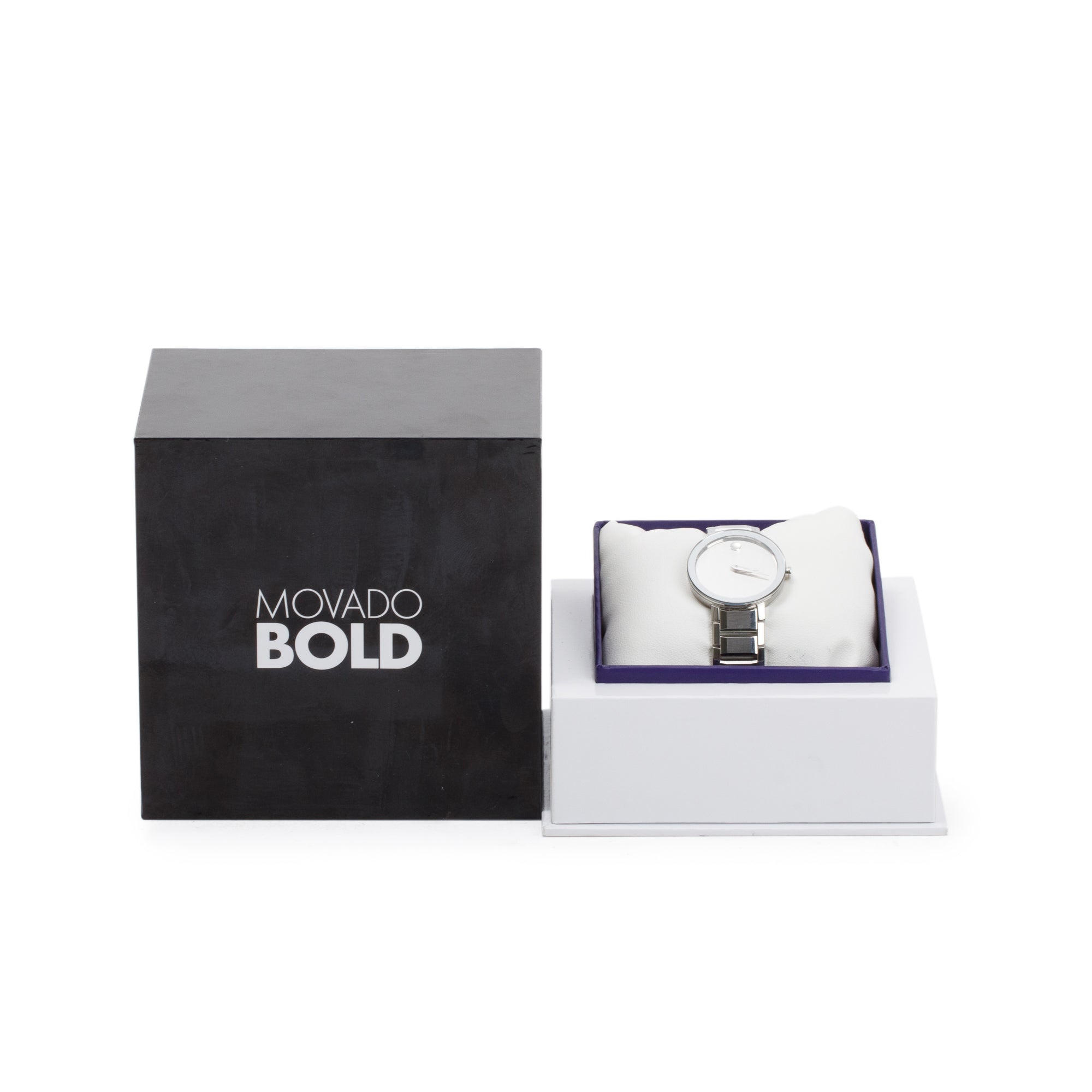 Movado Stainless Steel Sapphire 28 MM Quartz Watch w/ Box