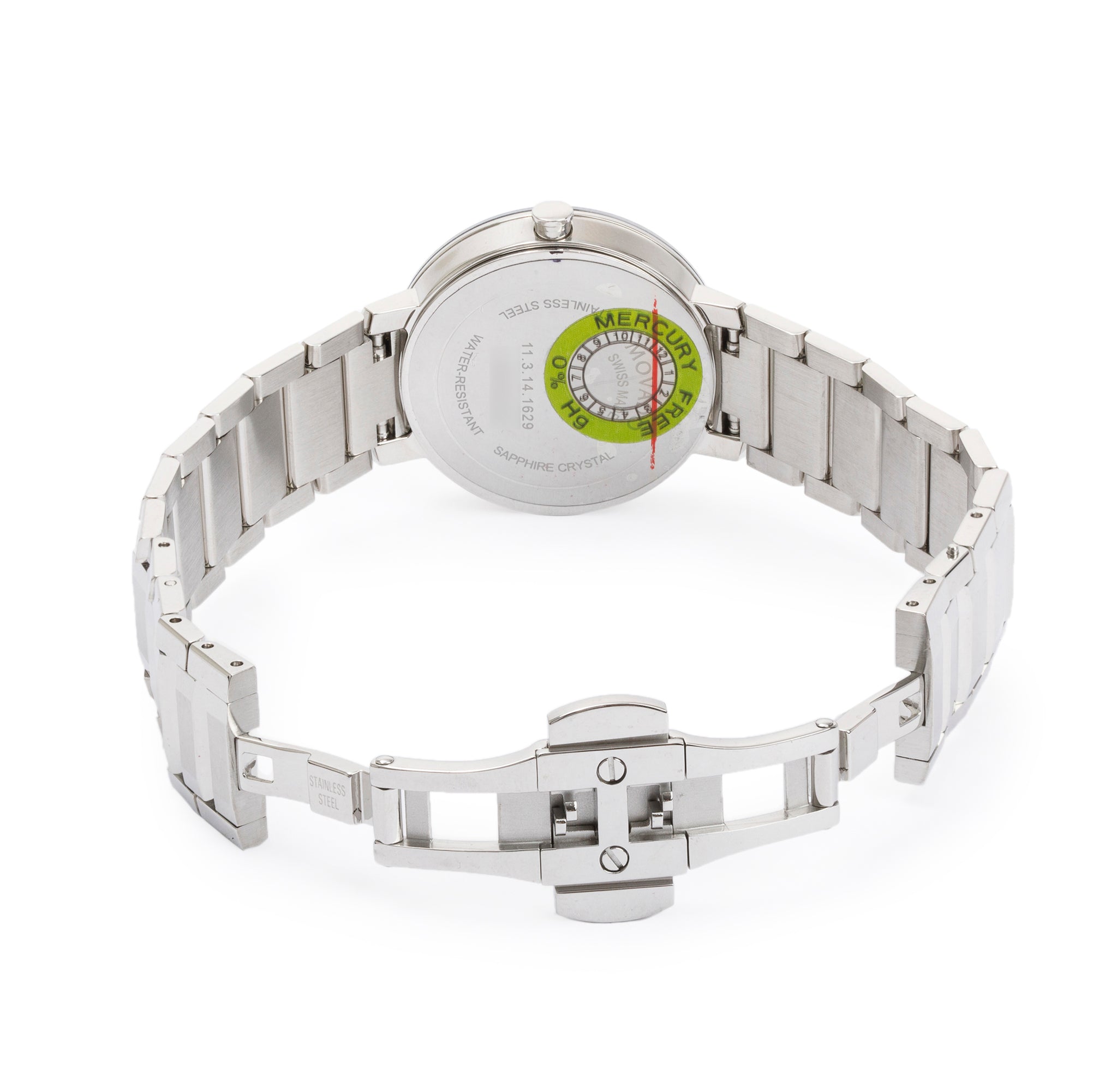 Movado Stainless Steel Sapphire 28 MM Quartz Watch w/ Box