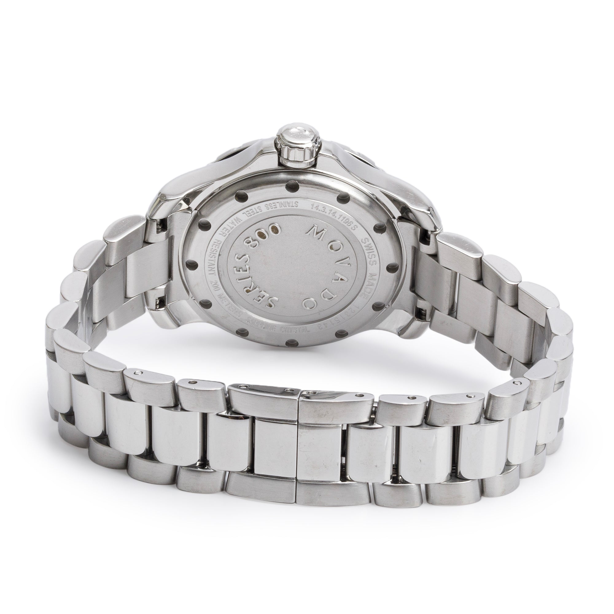 Movado Stainless Steel Series 800 Diamond Bezel & Dial 30 MM Quartz Watch