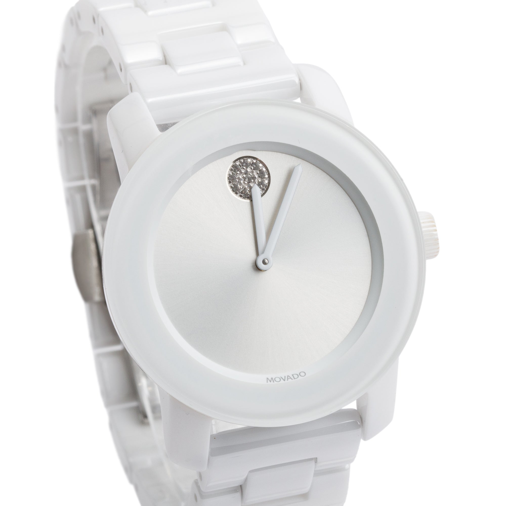 Movado Stainless Steel & White Ceramic Bold 36 MM Quartz Watch