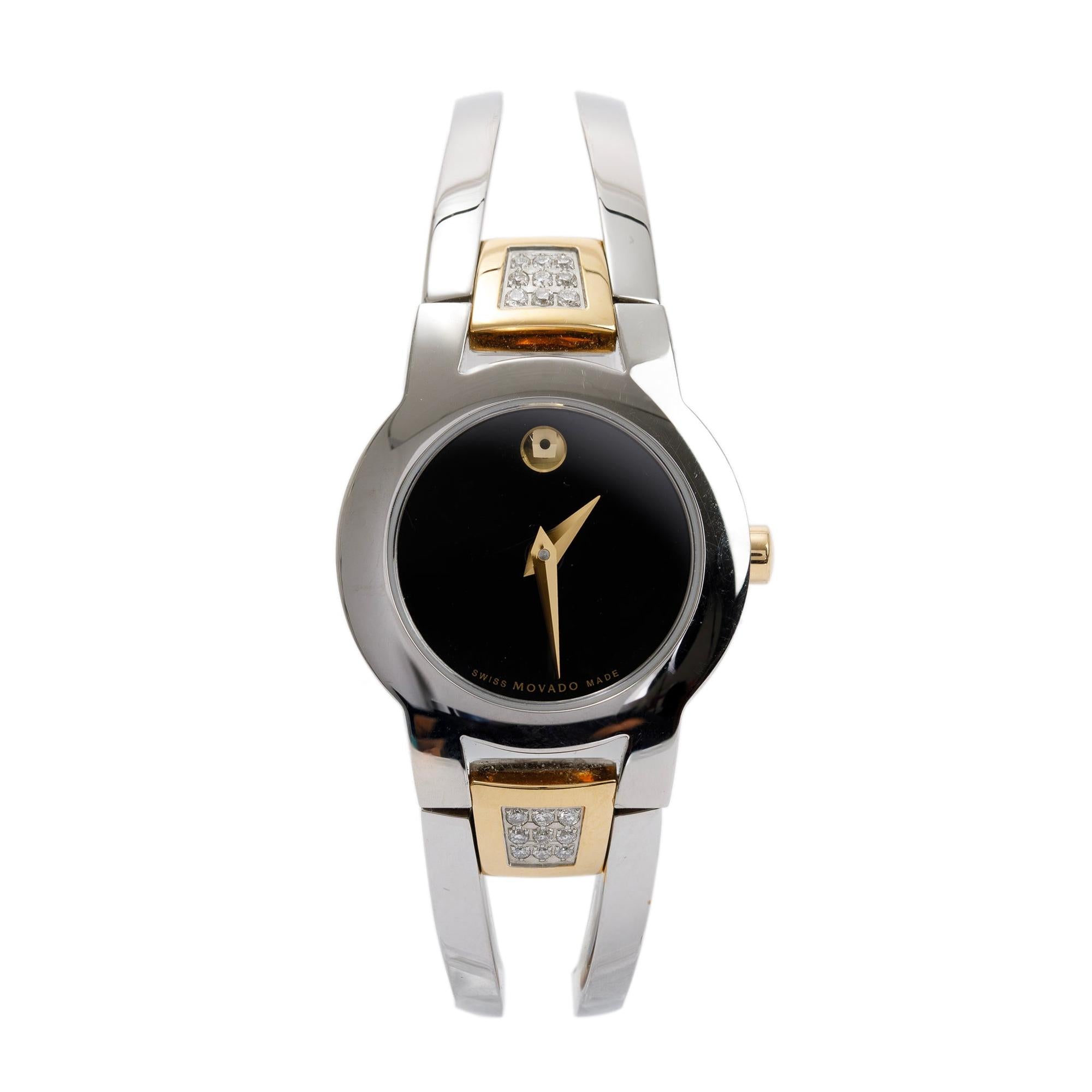 Movado Two-Tone Stainless Steel Diamond Amorosa 24 MM Watch