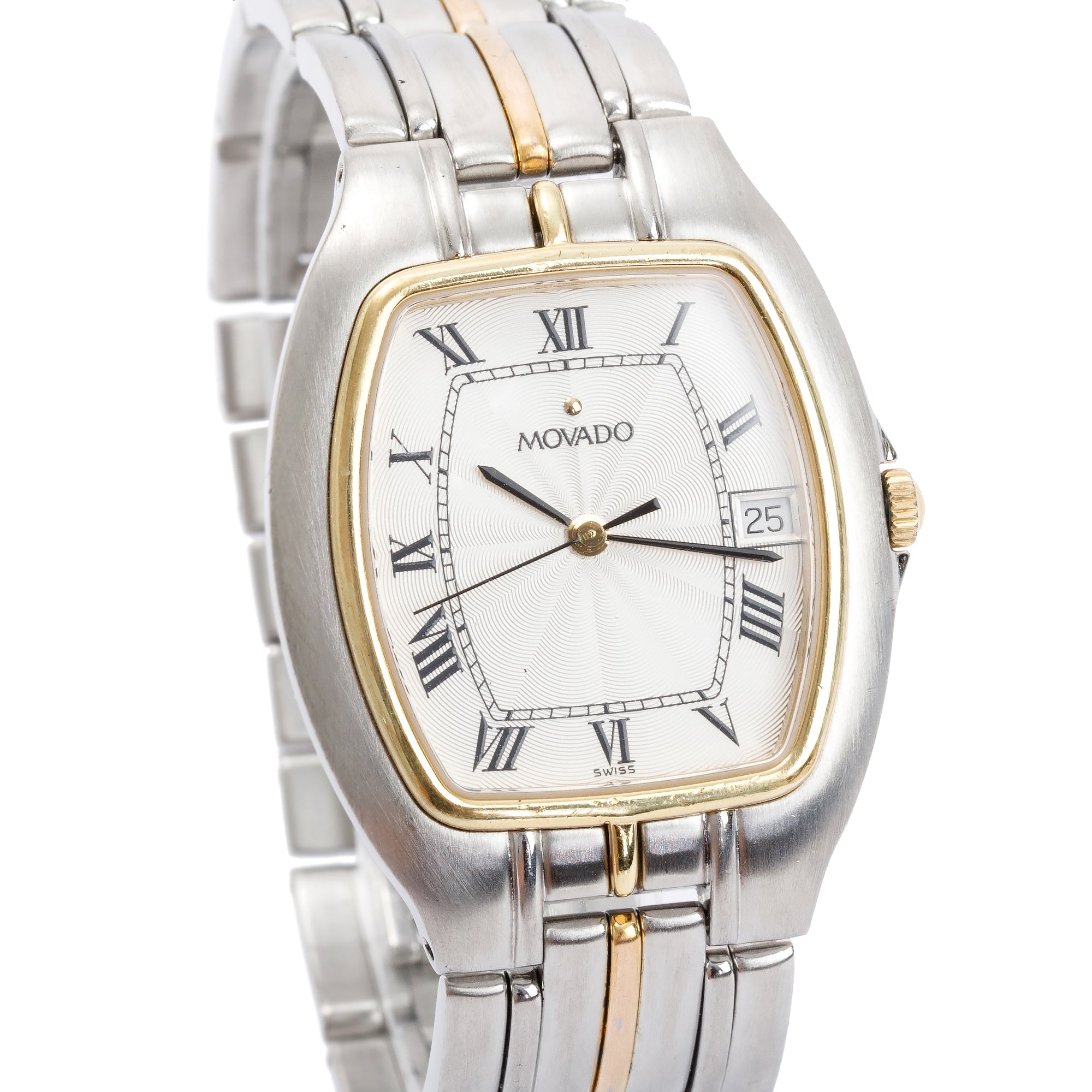 Movado Vintage Two-Tone Stainless Steel Guilloche Dial 32 MM Watch