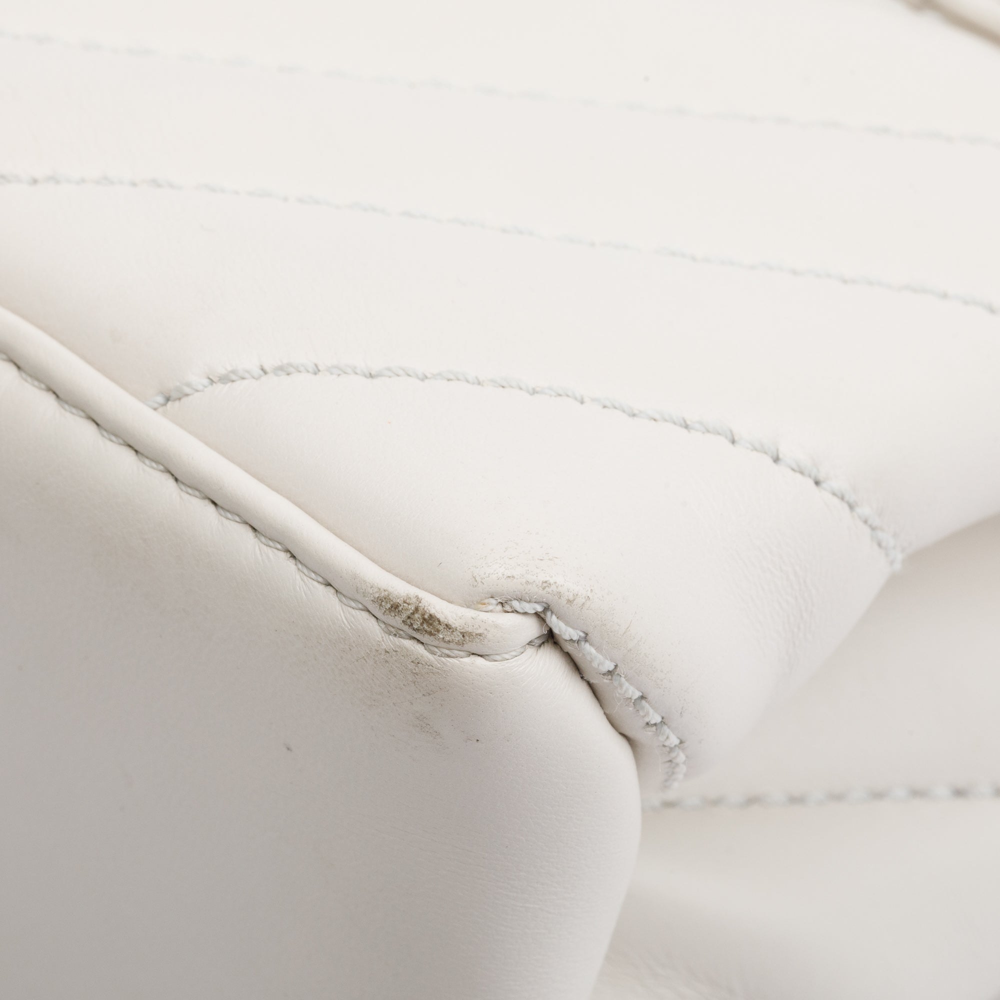 Off-White White Quilted Leather Small Jackhammer 19 Shoulder Bag w/ Box