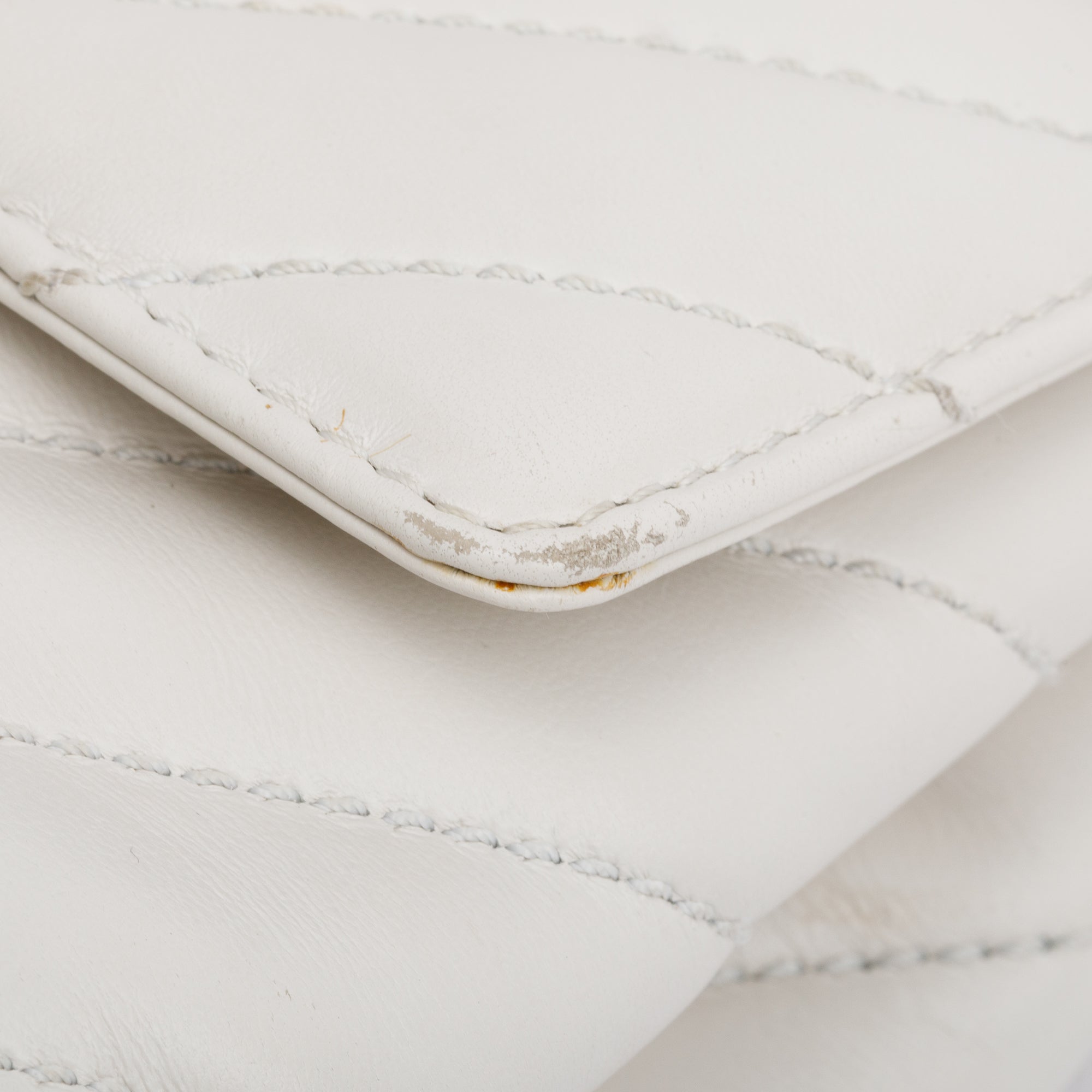 Off-White White Quilted Leather Small Jackhammer 19 Shoulder Bag w/ Box