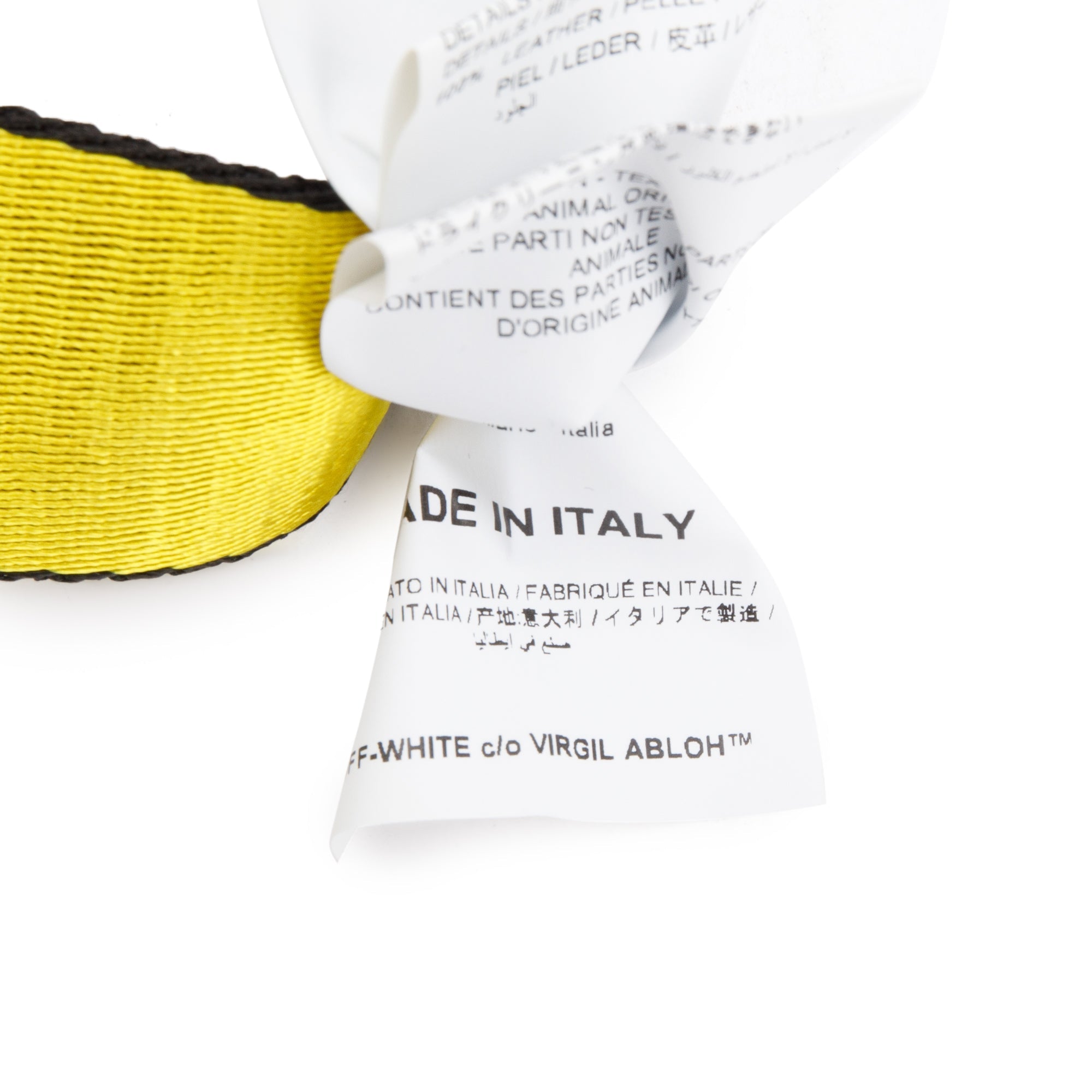 Off-White c/o Virgil Abloh Yellow & Black Industrial Shoulder Bag Strap