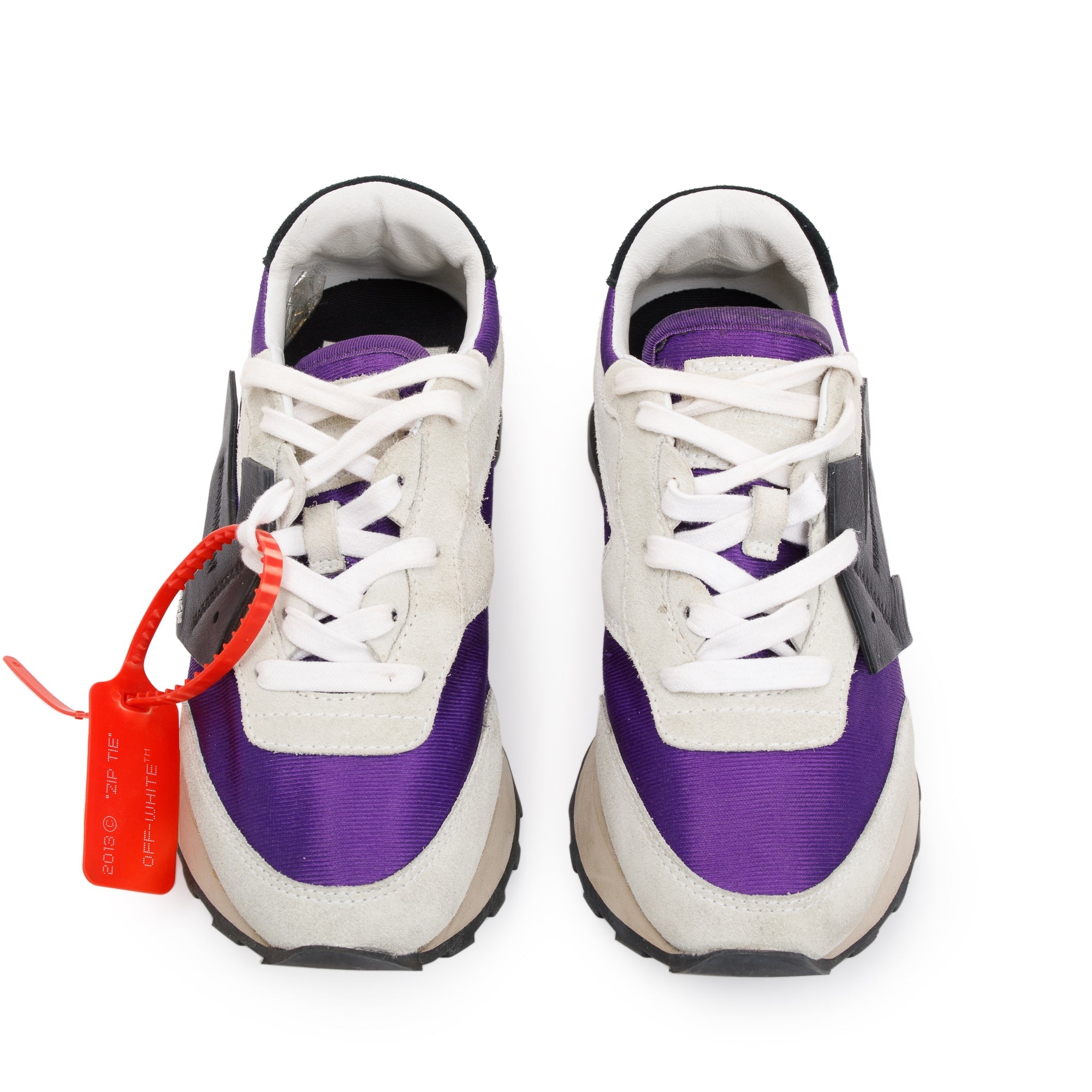 Off-White x Virgil Abloh White & Purple Suede Rubber HG Runner Sneakers, Size 36