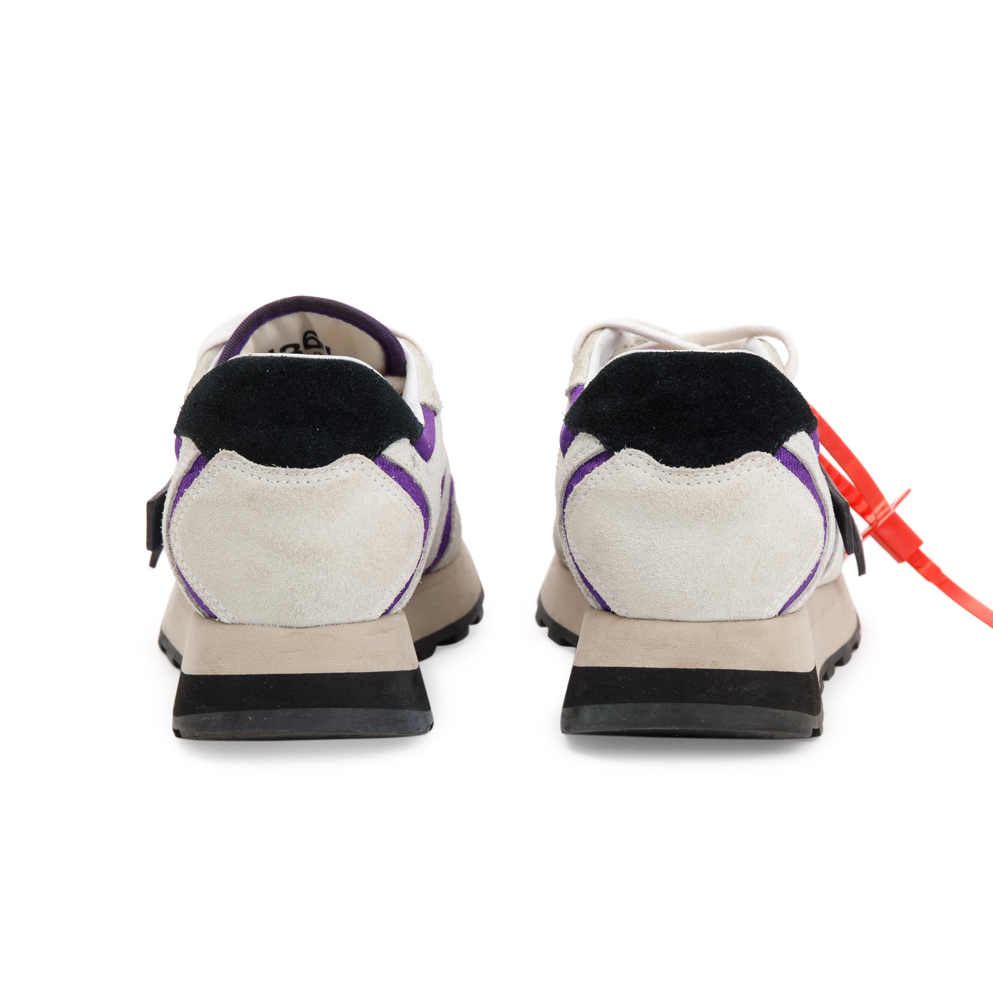 Off-White x Virgil Abloh White & Purple Suede Rubber HG Runner Sneakers, Size 36