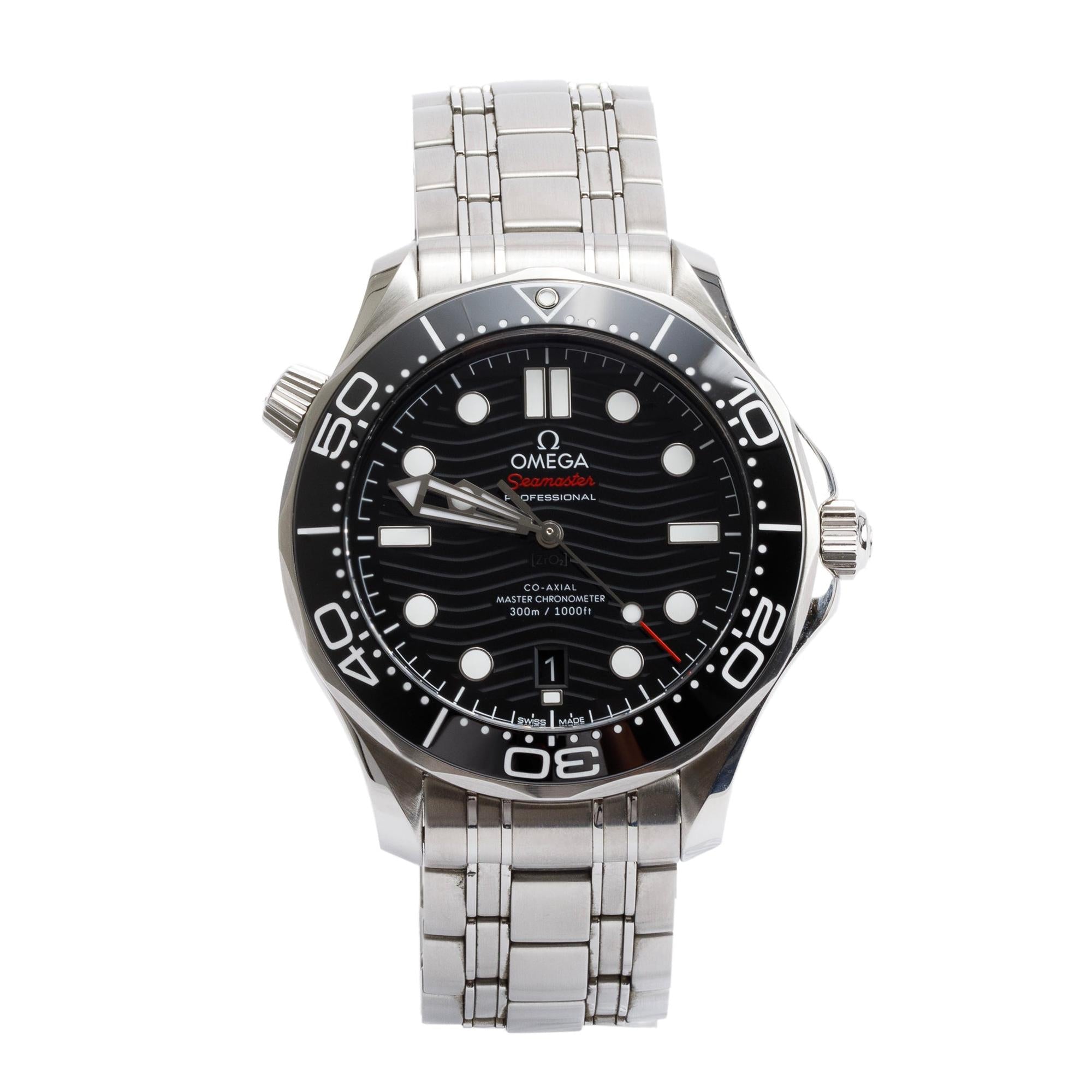 Omega 2022 Stainless Steel Seamaster Diver 300M Co-Axial Chronometer 42 MM Watch w/ Box & Papers