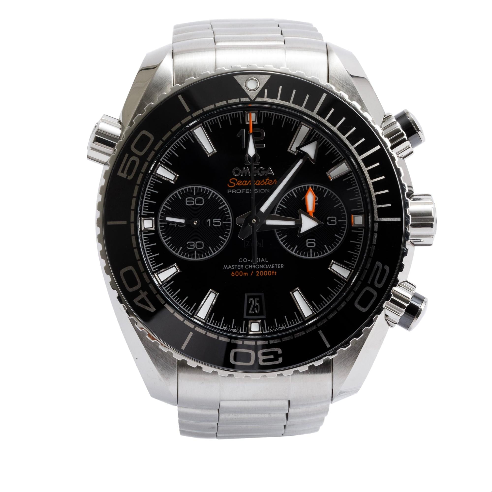Omega 2023 Stainless Steel Seamaster Planet Ocean 600M 45.5 MM Co-Axial Master Chronometer Chronograph Automatic Watch w/ Box & Papers