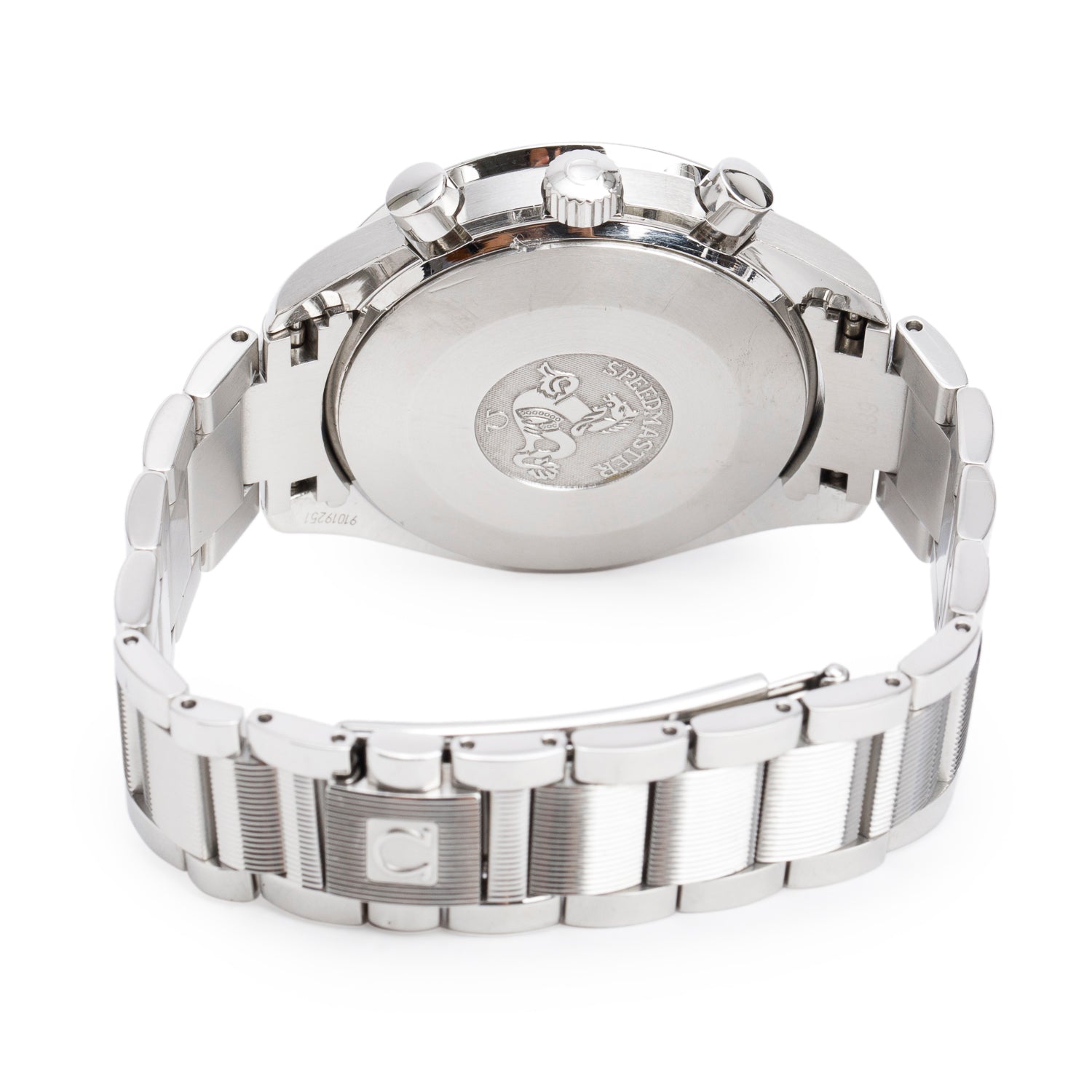 Omega Stainless Steel Speedmaster Reduced 39 MM Automatic Chronograph Watch Mother of Pearl Dial