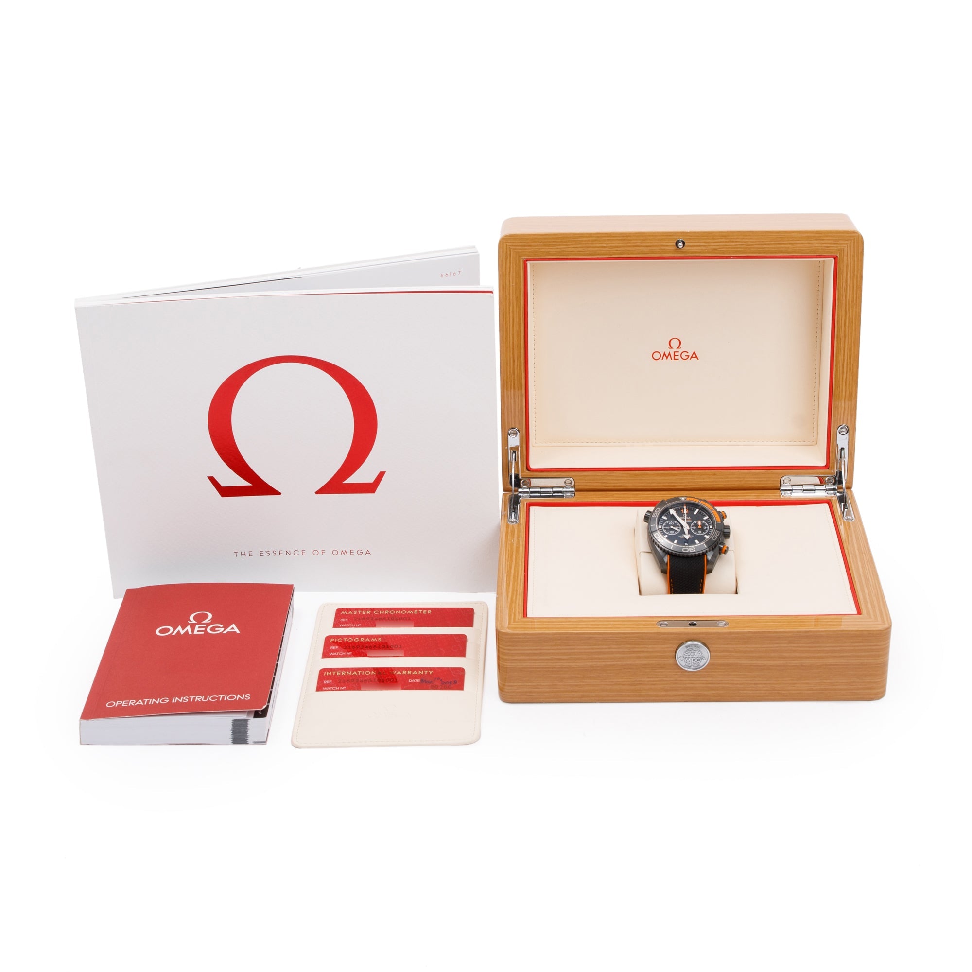 Omega Deep Black Seamaster Planet Ocean 600M Co-Axial Master Chronometer Chronograph 45.5MM Automatic Watch w/ Box & Papers