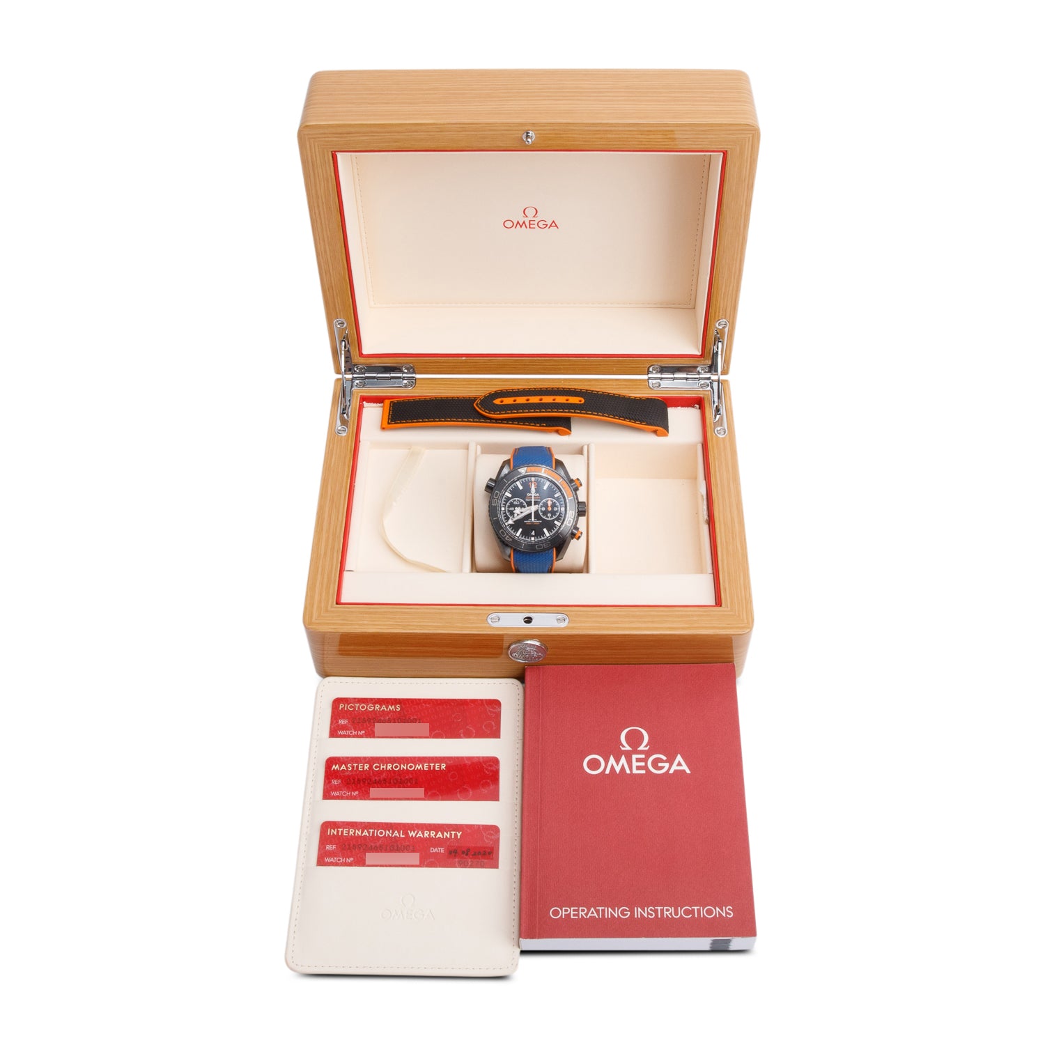 Omega Deep Black Seamaster Planet Ocean 600M Co-Axial Master Chronometer Chronograph 45.5MM Automatic Watch w/ Box, Papers & Extra Strap