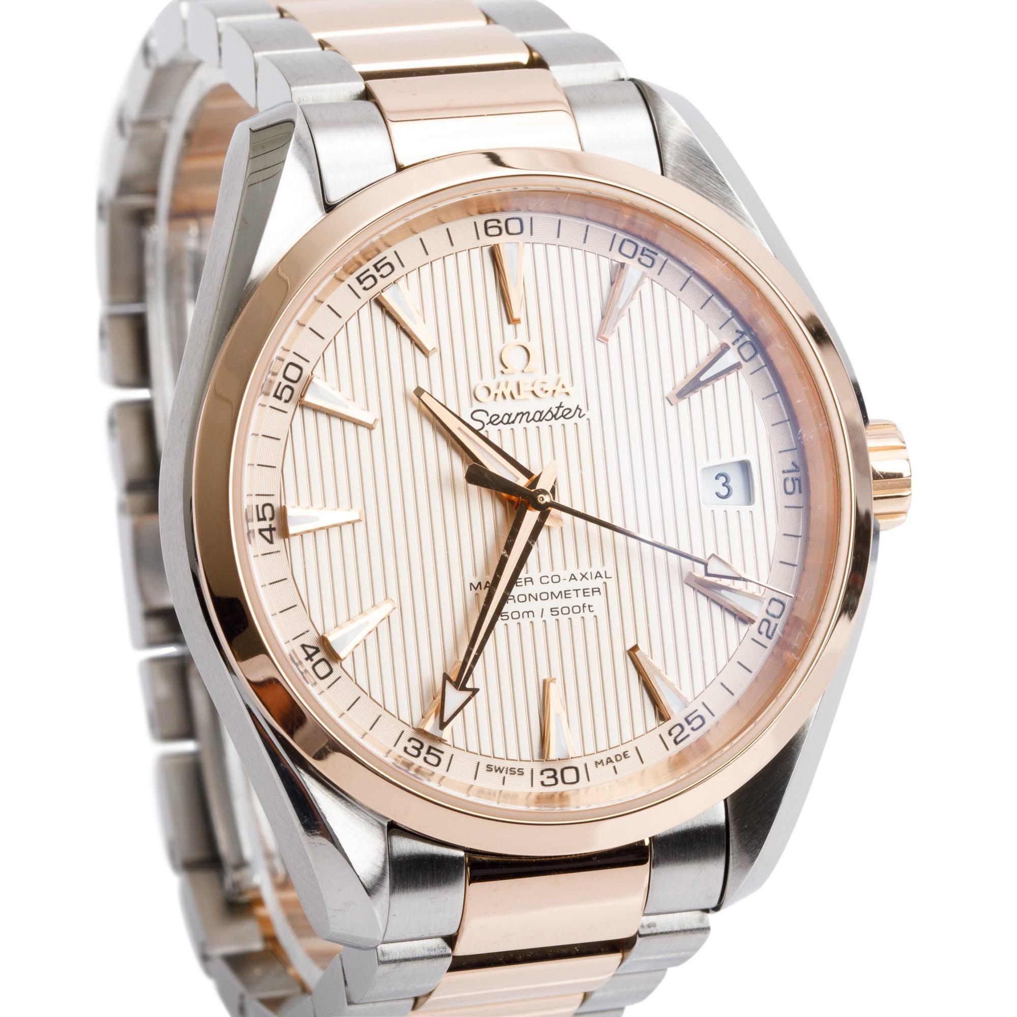 Omega Stainless Steel & 18k Rose Gold Seamaster Aqua Terra 150M 41.5 MM Master Co-Axial Chronometer Automatic Watch w/ Box & Papers
