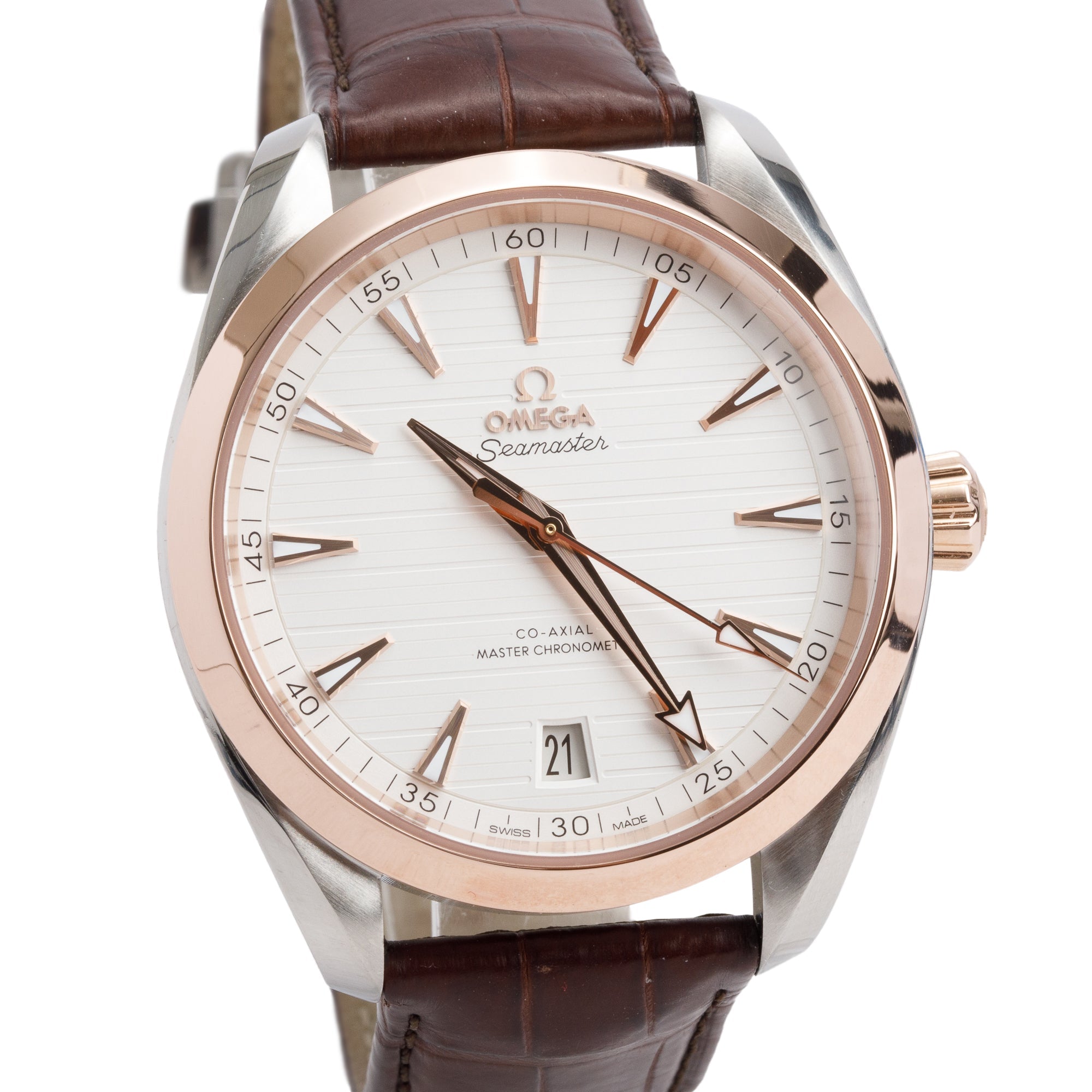 Omega Stainless Steel & 18k Rose Gold Seamaster Aqua Terra 150M Co-Axial Master Chronometer 41 MM Automatic Watch w/ Box & Papers