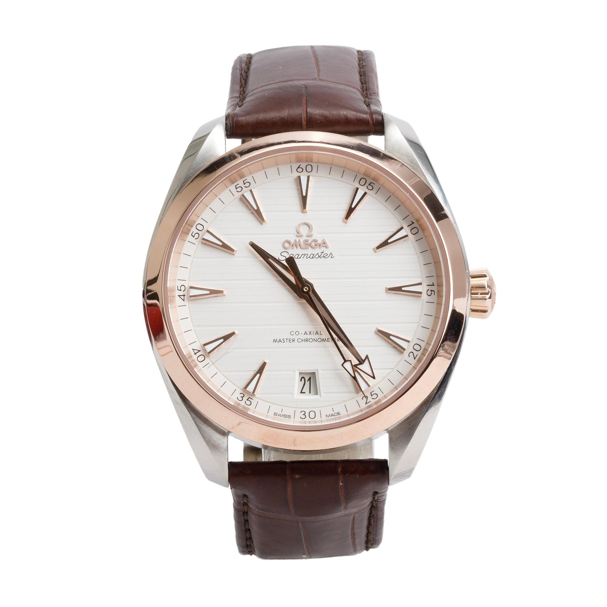 Omega Stainless Steel & 18k Rose Gold Seamaster Aqua Terra 150M Co-Axial Master Chronometer 41 MM Automatic Watch w/ Box & Papers